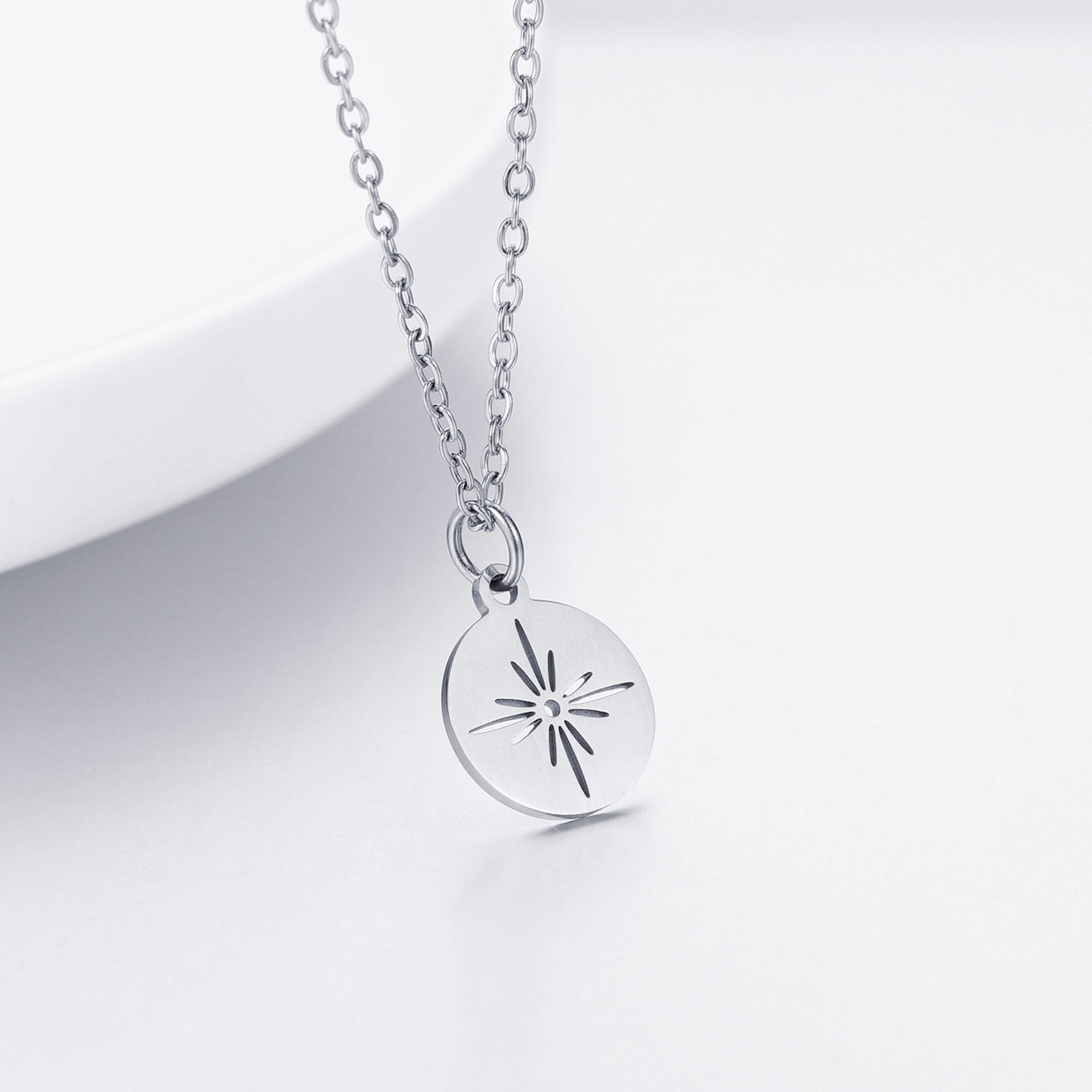 Picture of Stainless Steel Galaxy Link Cable Chain Necklace Multicolor Round Disc Star Hollow 40cm(15 6/8") long