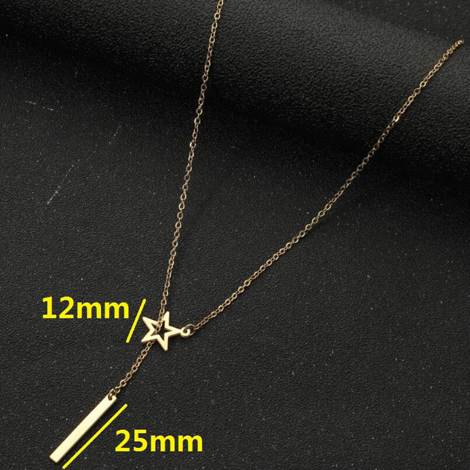 Picture of Titanium Steel Stylish Y Shaped Lariat Necklace Multicolor 45cm(17 6/8") long