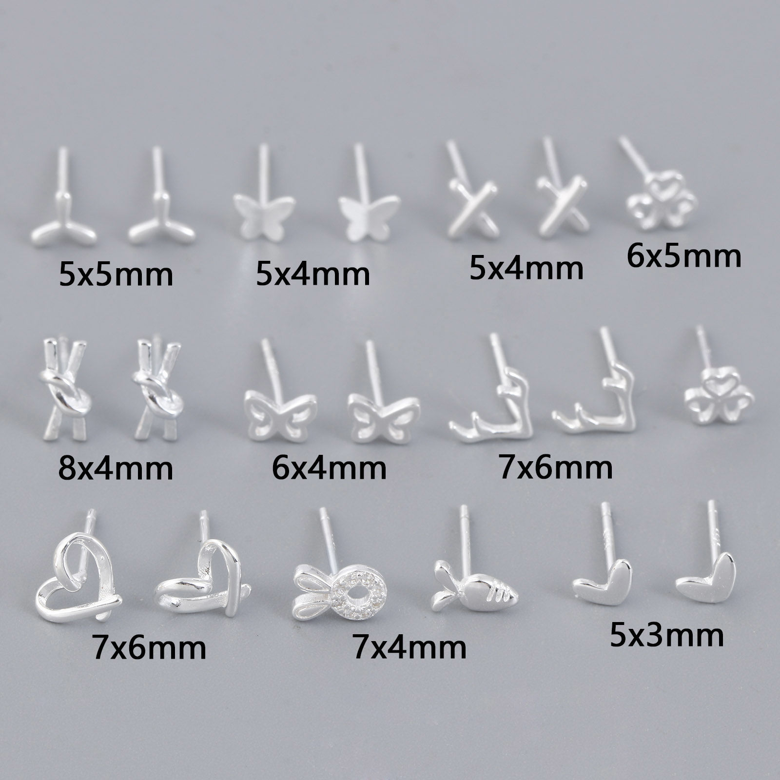 Imagen de Plata de Ley Estilo Ins Pendientes Plata 1 Par