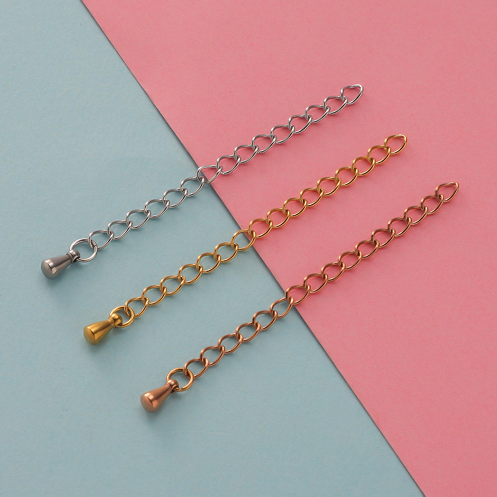 Picture of Stainless Steel Extender Chain For Jewelry Necklace Bracelet Multicolor Drop