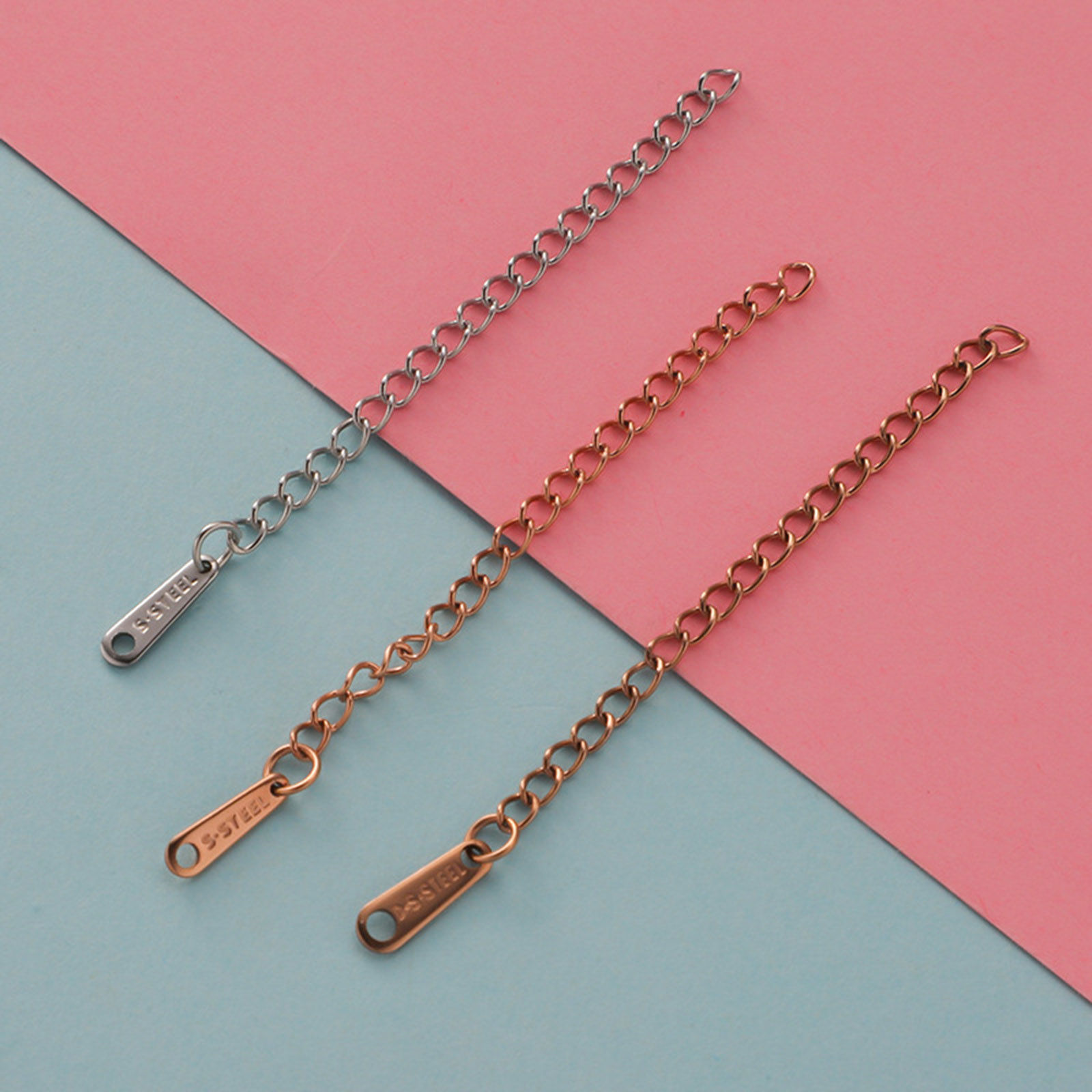 Picture of Stainless Steel Extender Chain For Jewelry Necklace Bracelet Multicolor Drop