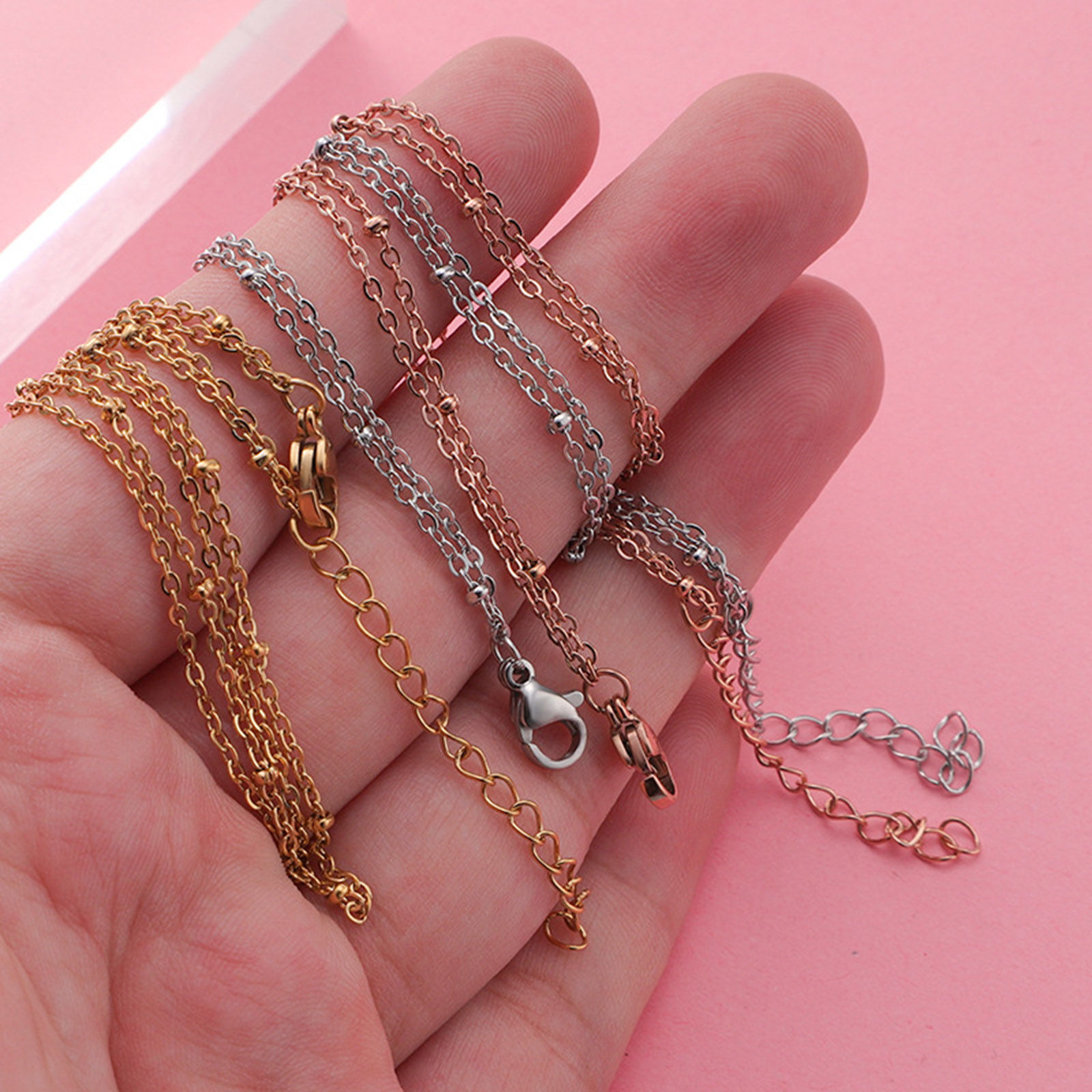 Picture of Stainless Steel Simple Link Cable Chain Multilayer Layered Anklet Multicolor 21cm(8 2/8") long