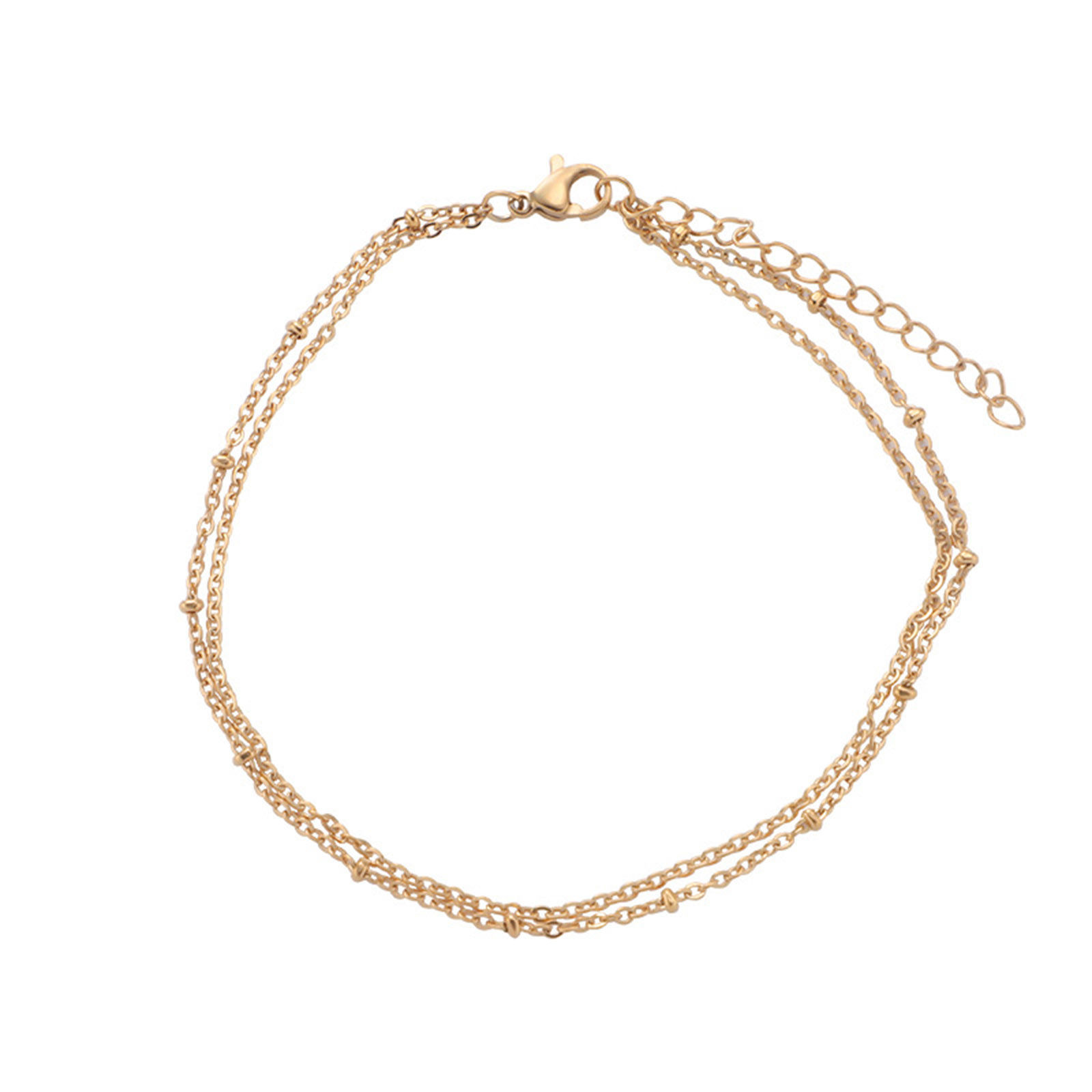Picture of Stainless Steel Simple Link Cable Chain Multilayer Layered Anklet Multicolor 21cm(8 2/8") long