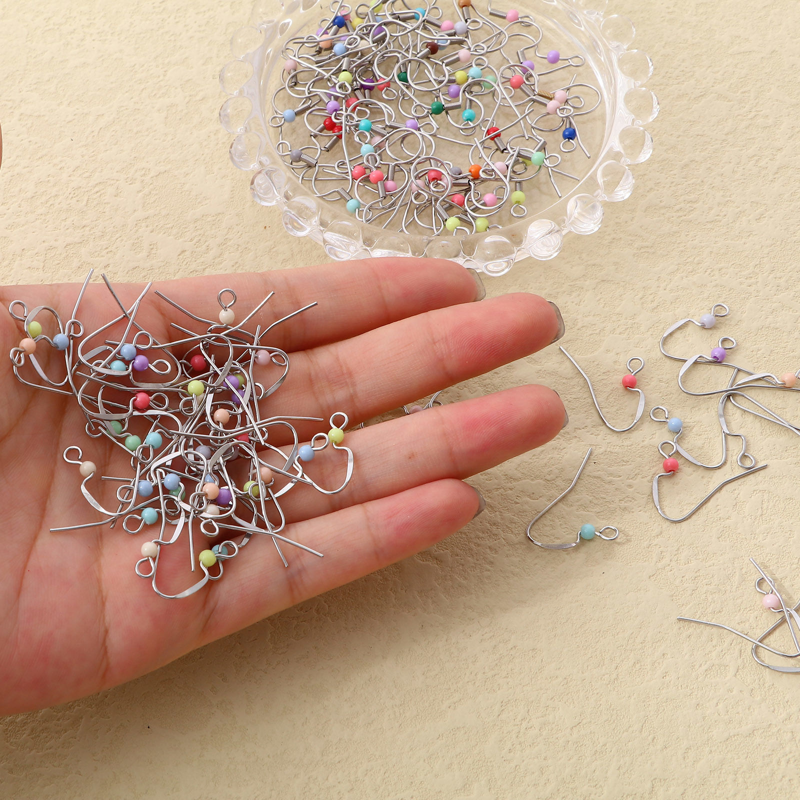 Picture of Stainless Steel Ear Wire Hooks Earring At Random Color With Loop