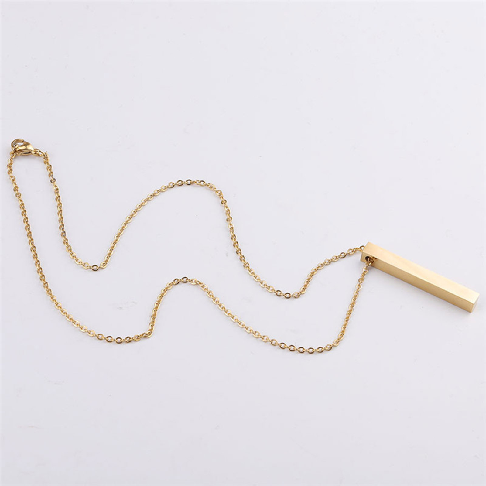 Picture of Stainless Steel Necklace Multicolor Rectangle Blank Stamping Tags Four Sides 45cm(17 6/8") long