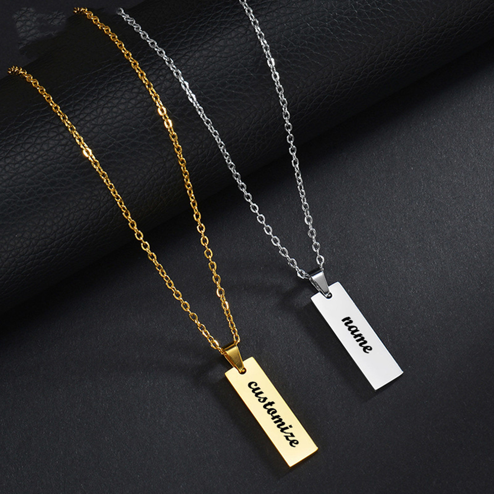 Picture of Stainless Steel Necklace Multicolor Rectangle Blank Stamping Tags Two Sides 48cm(18 7/8") long