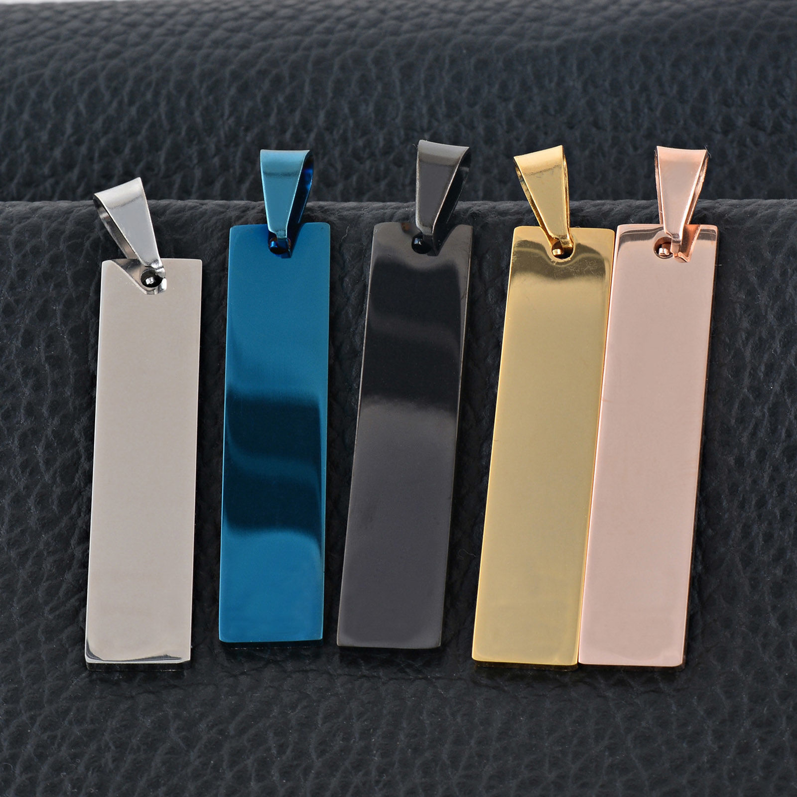 Immagine di 201 Acciaio Inossidabile Ciondoli Rettangolo Multicolore Modifiche in bianco di timbratura Due Lati 4.5cm x 1cm , 1 Pz