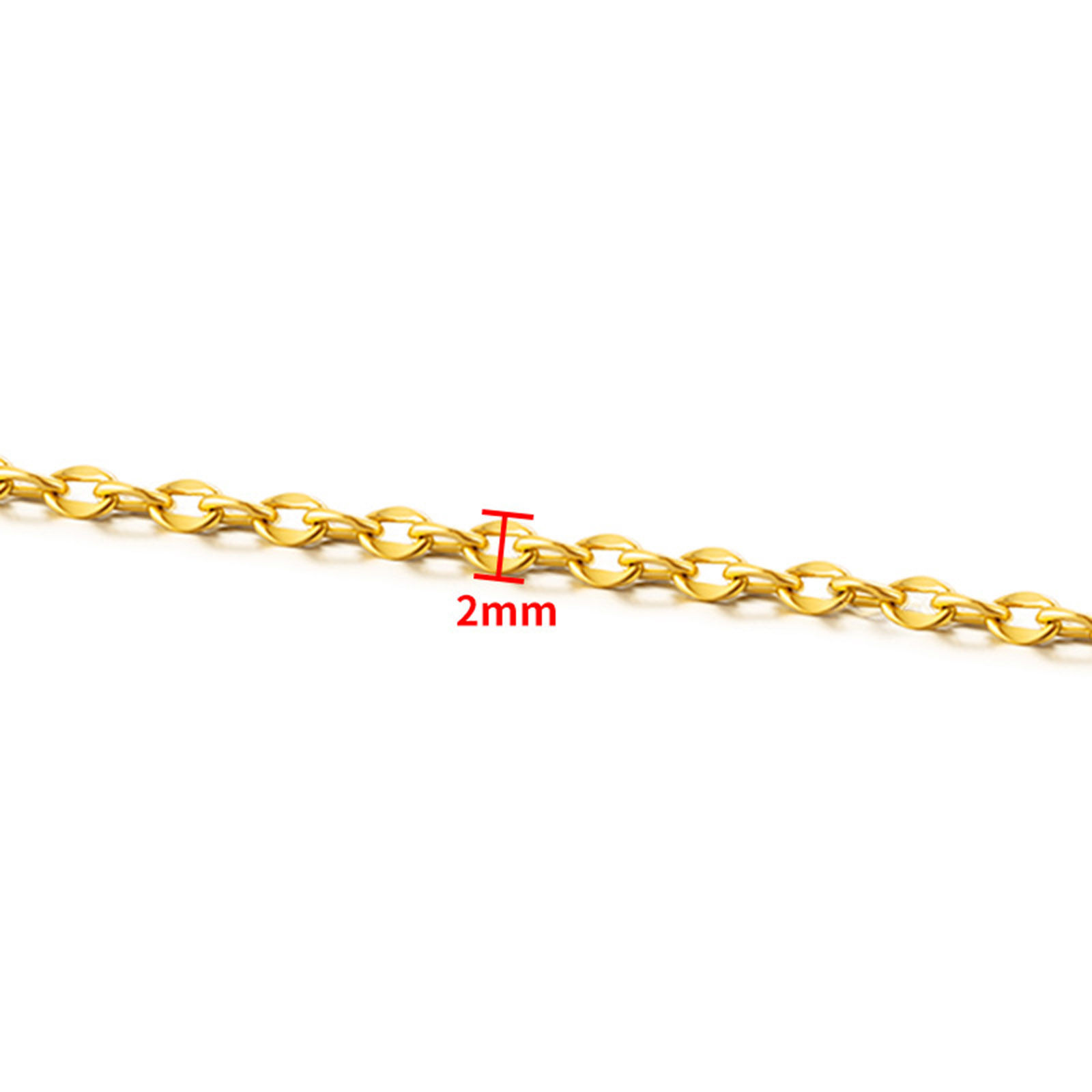 Picture of 304 Stainless Steel Lips Chain Multicolor 2mm