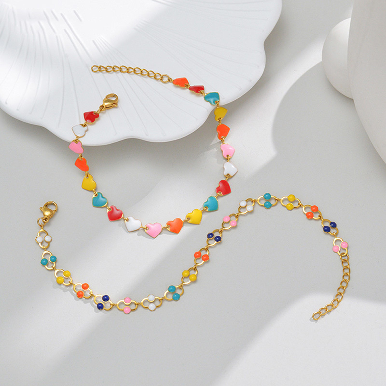 Picture of 304 Stainless Steel Stylish Link Chain Bracelets Gold Plated Multicolor