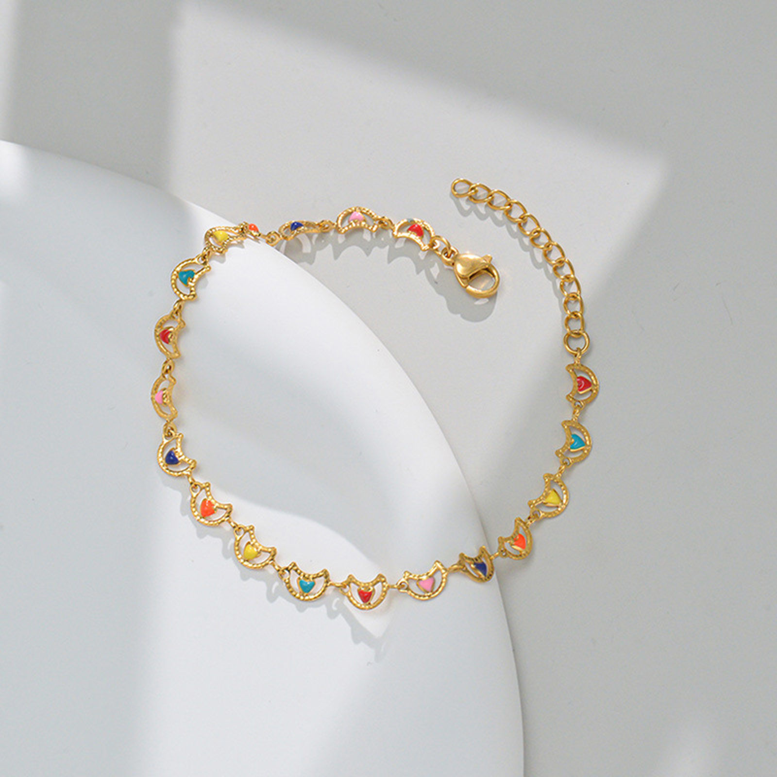 Picture of 304 Stainless Steel Stylish Link Chain Bracelets Gold Plated Multicolor