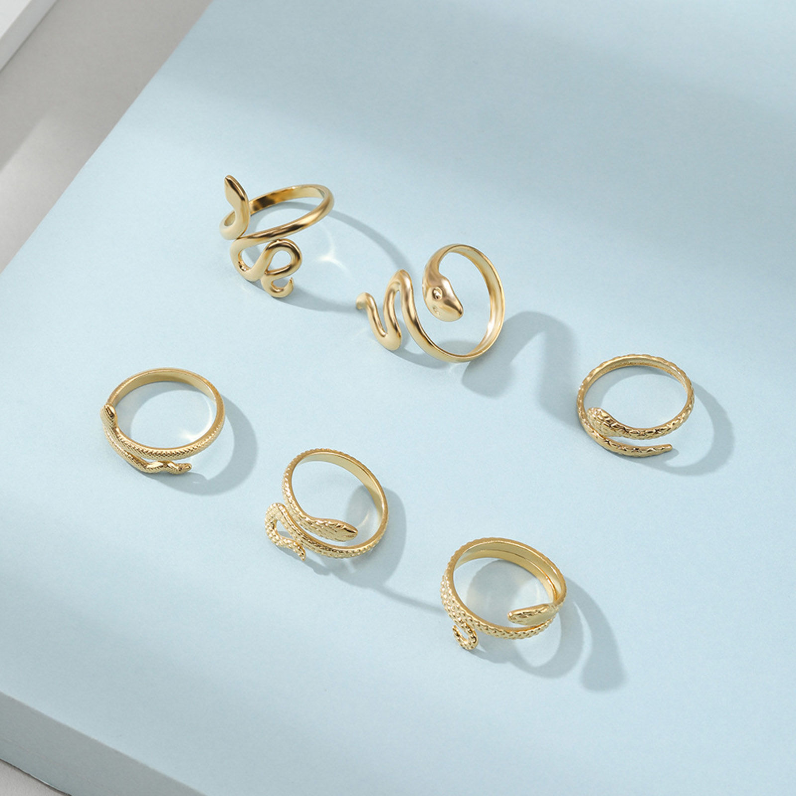 Imagen de 304 Acero Inoxidable Elegante Abierto Ajustable Anillos Multicolor Serpiente 1 Unidad
