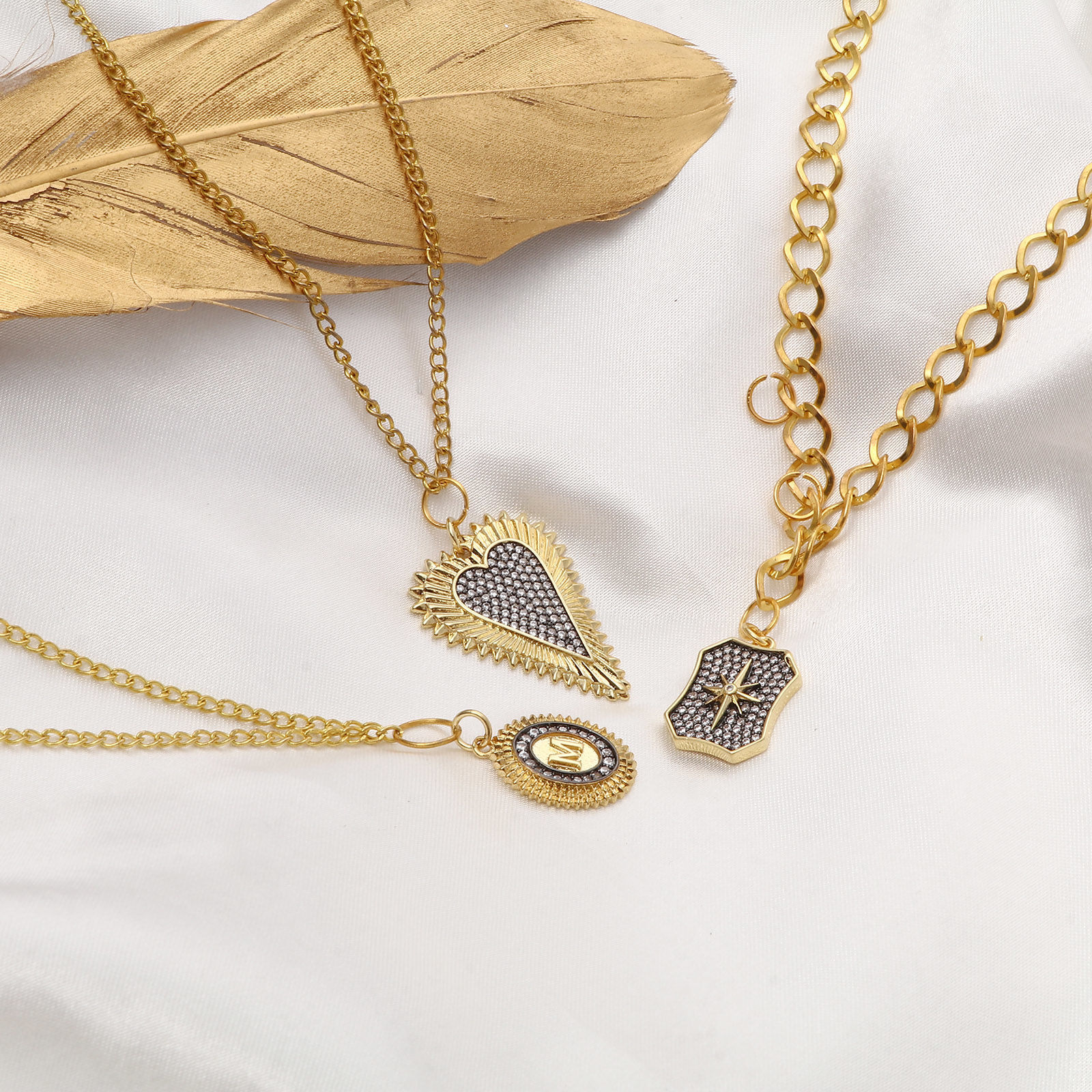 Picture of Brass Micro Pave Gold Plated Black Clear Cubic Zirconia
