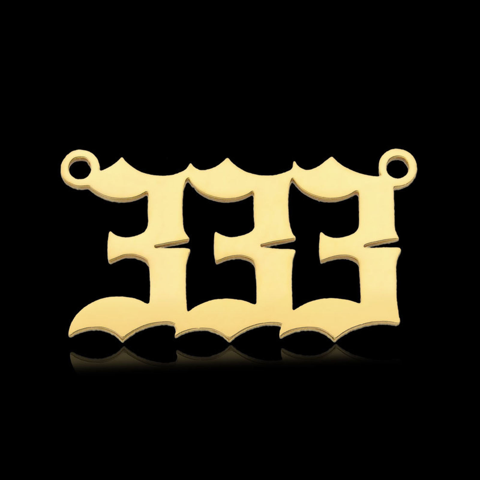 Picture of 304 Stainless Steel Charms Gold Plated Angel Number 26mm x 12mm