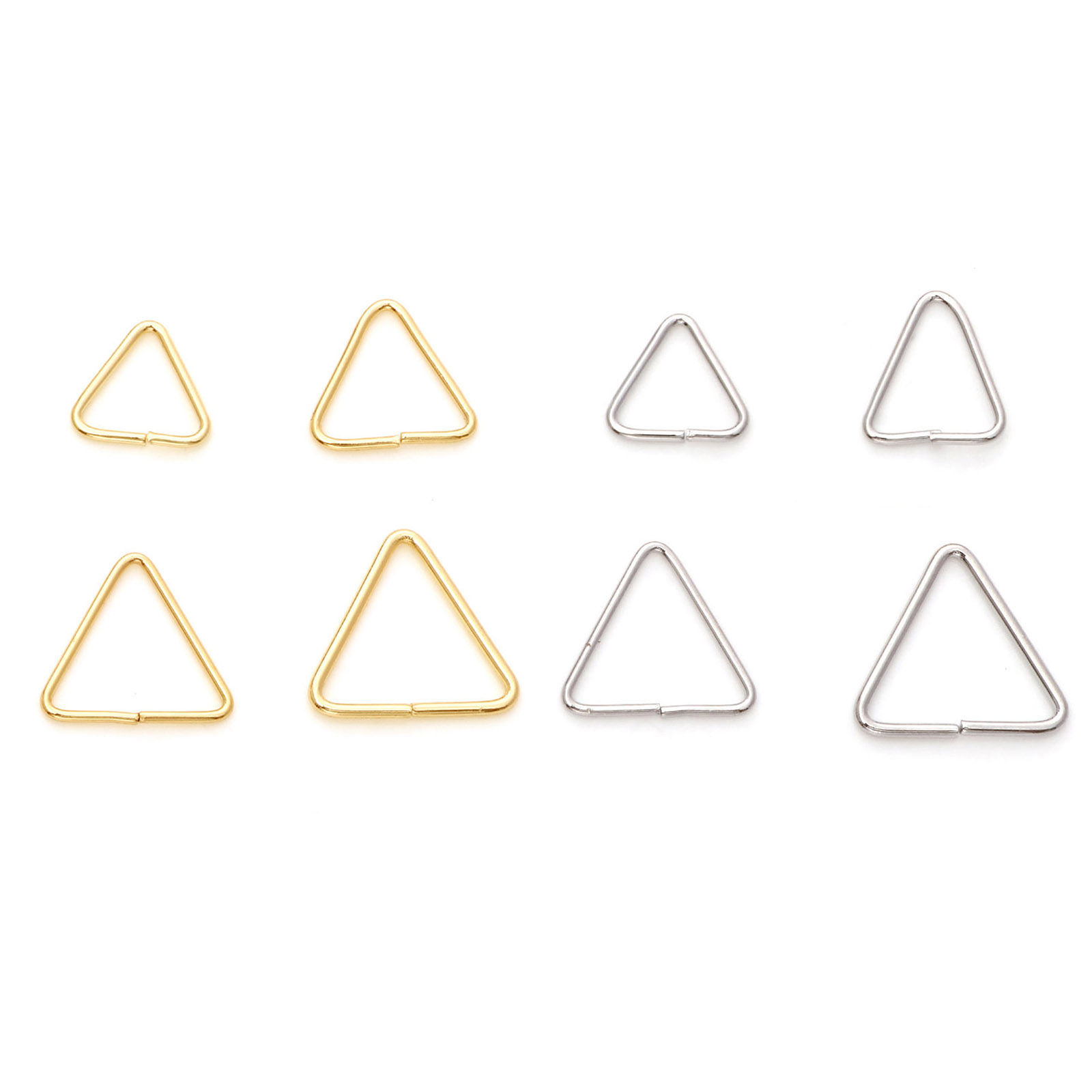 Picture of Brass Open Jump Rings Findings For Jewelry Making Real Gold Plated Triangle