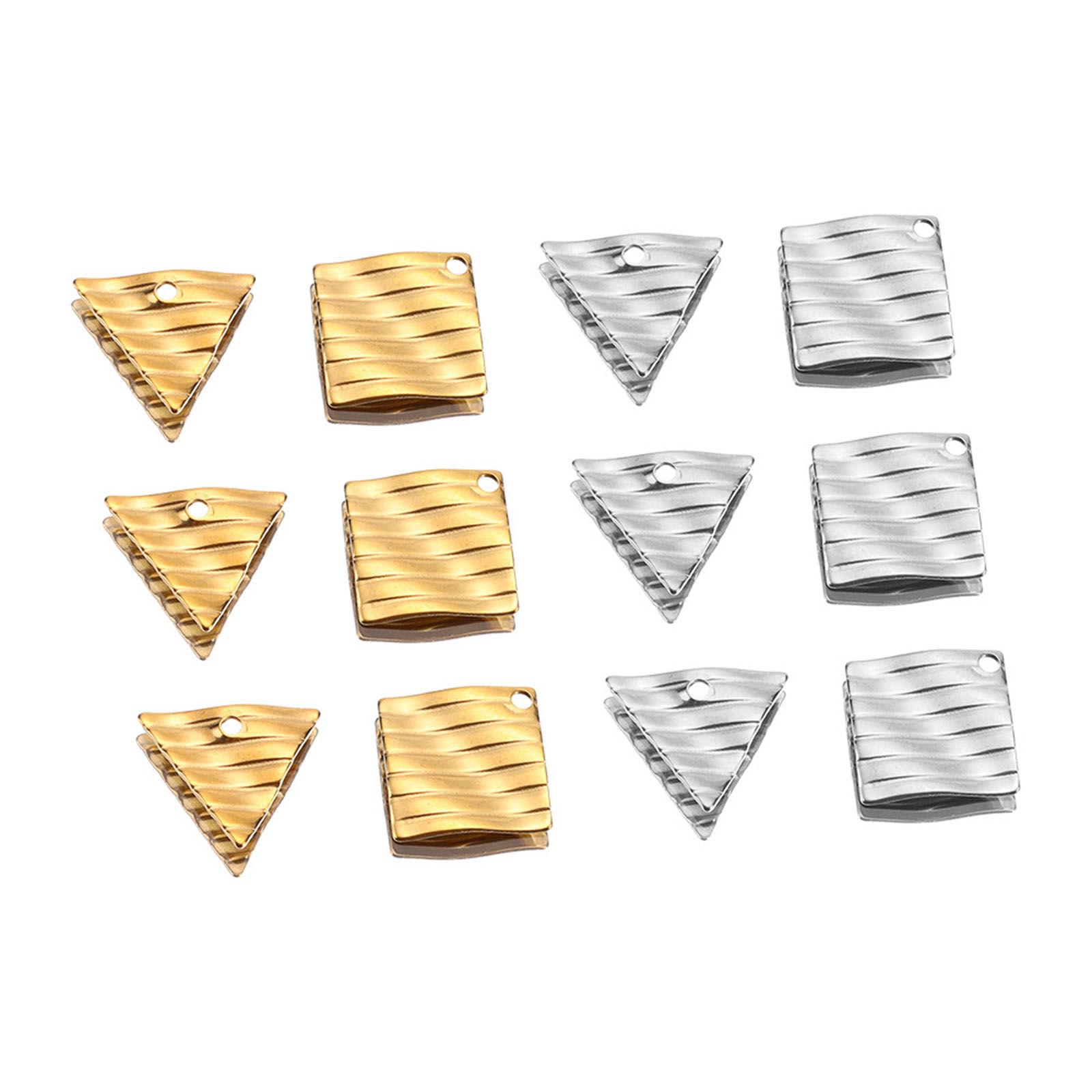 Picture of 304 Stainless Steel Charms Multicolor Geometric Stripe Twisted