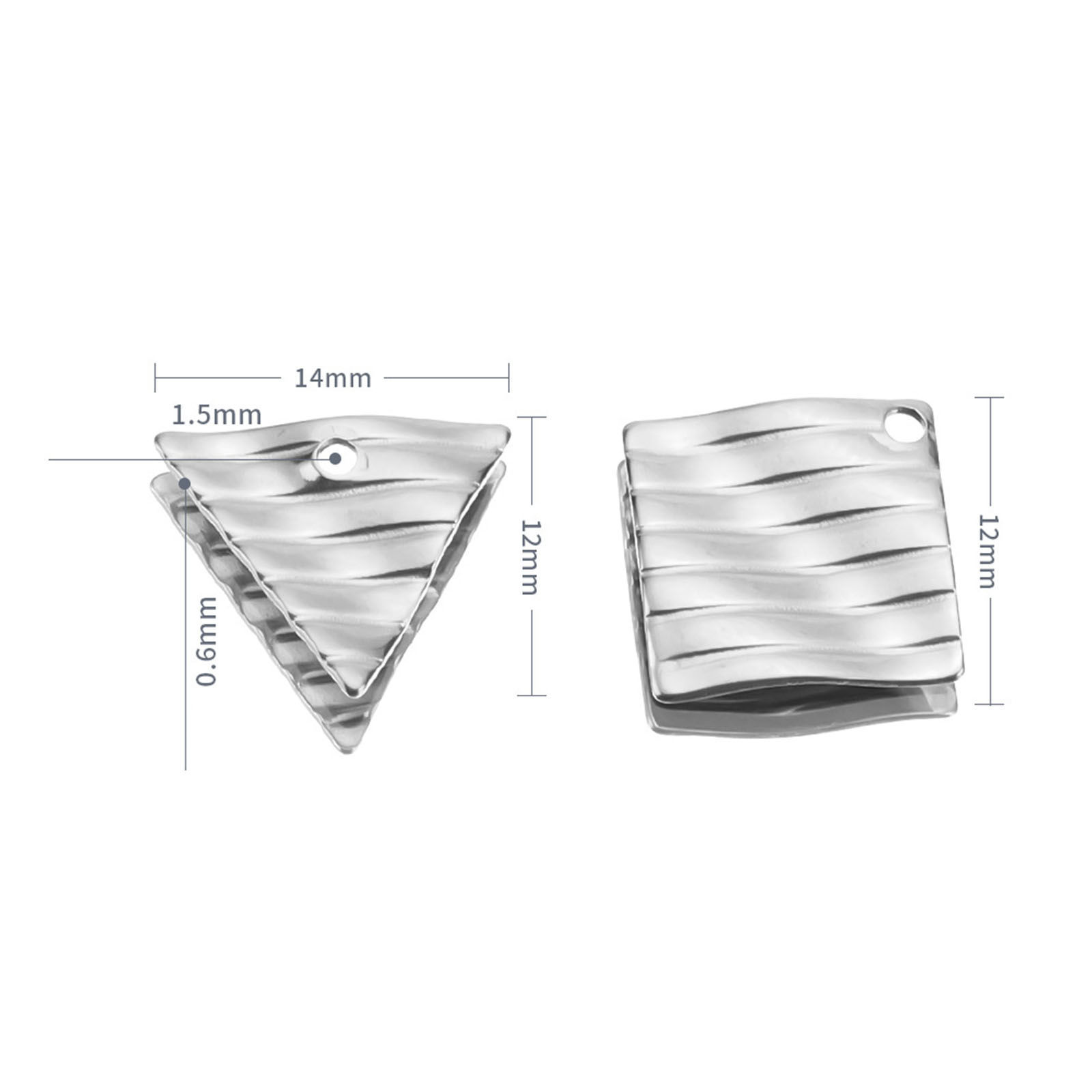 Picture of 304 Stainless Steel Charms Multicolor Geometric Stripe Twisted