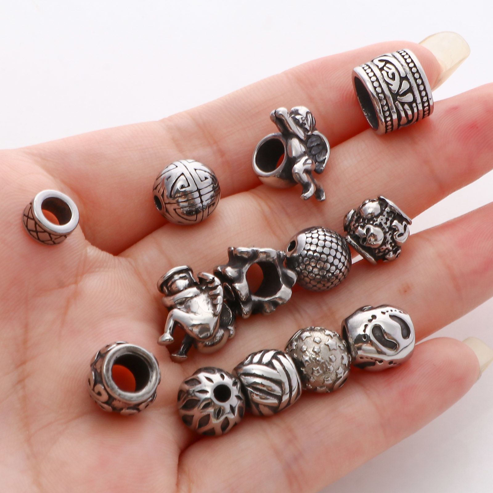 Picture of 304 Stainless Steel Beads Antique Silver Color