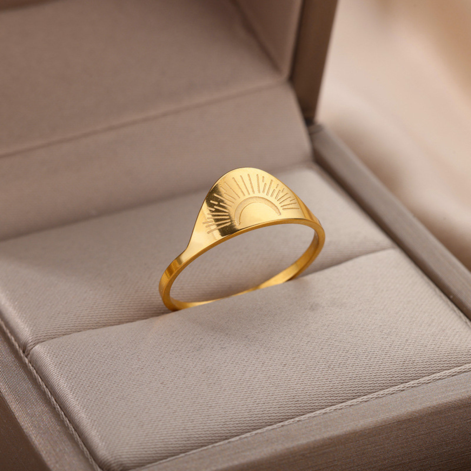 Picture of 304 Stainless Steel Ins Style Unadjustable Rings Sun & Moon