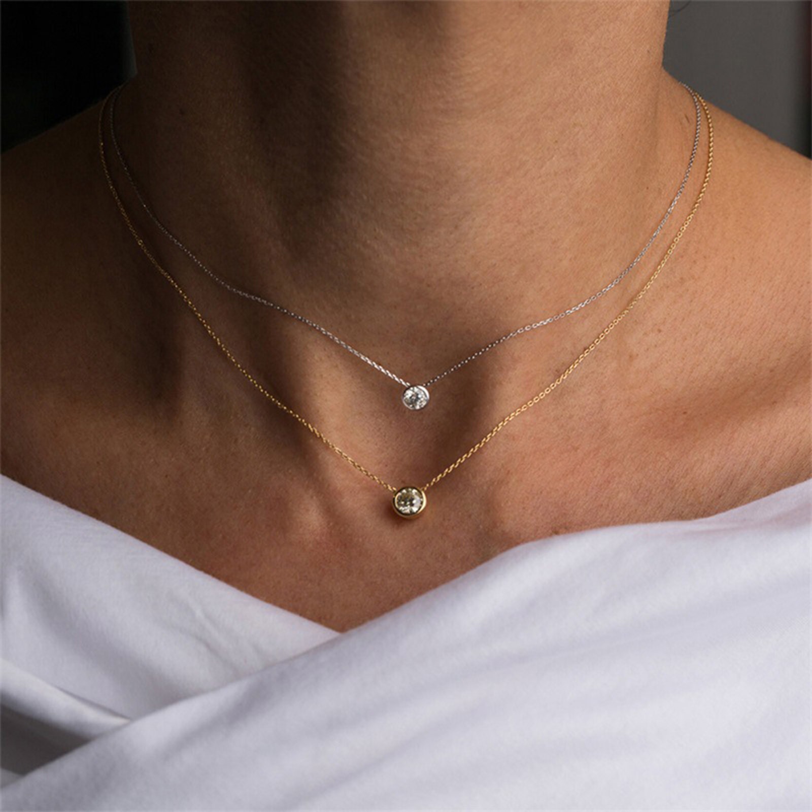 Image de Perles Pierres de Naissance en 316 Acier Inoxydable Rond Multicolore à Strass Coloré env. 6mm Dia., Trou: env. 1.3mm, 1 Pièce