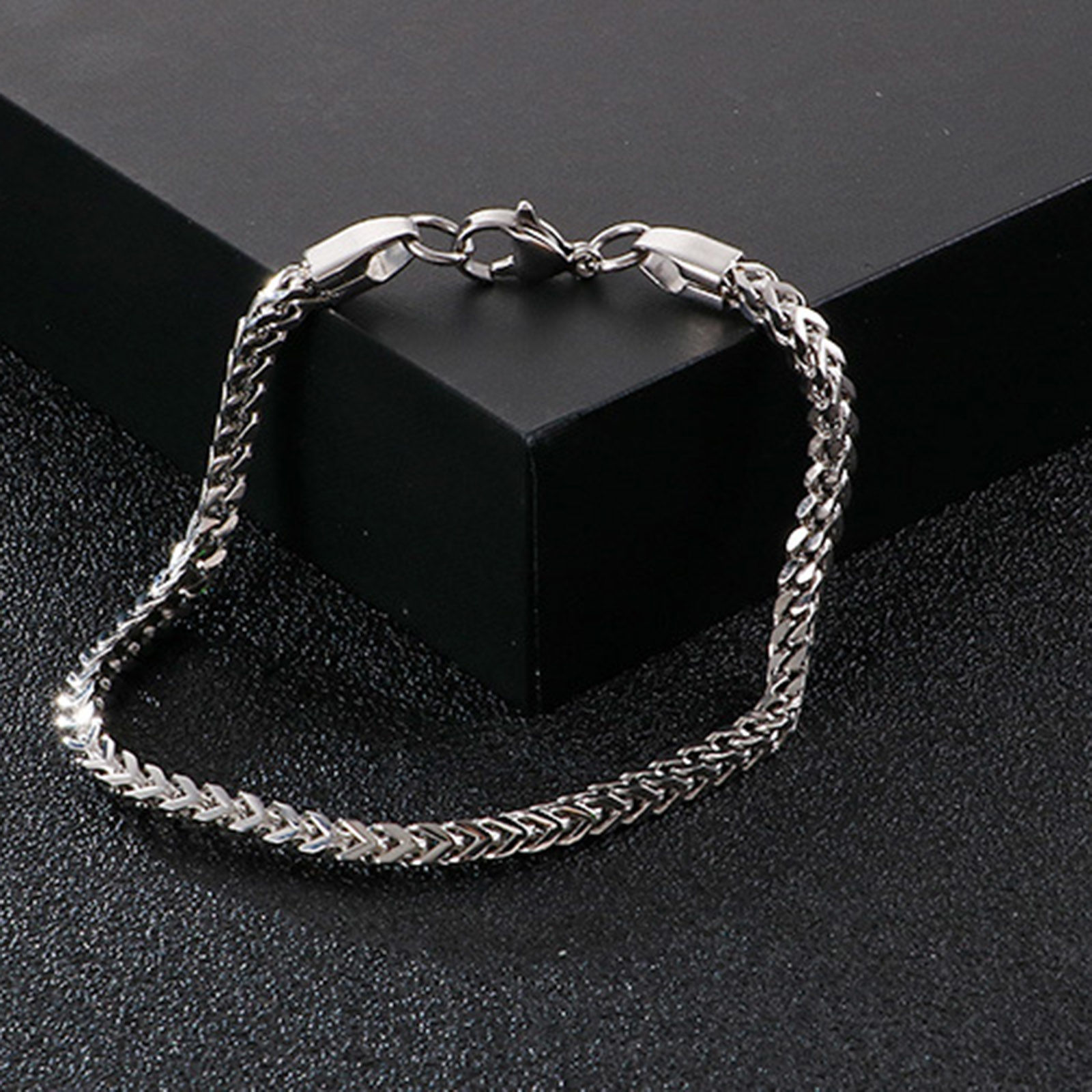 Picture of 304 Stainless Steel Simple Foxtail Chain Bracelets Multicolor