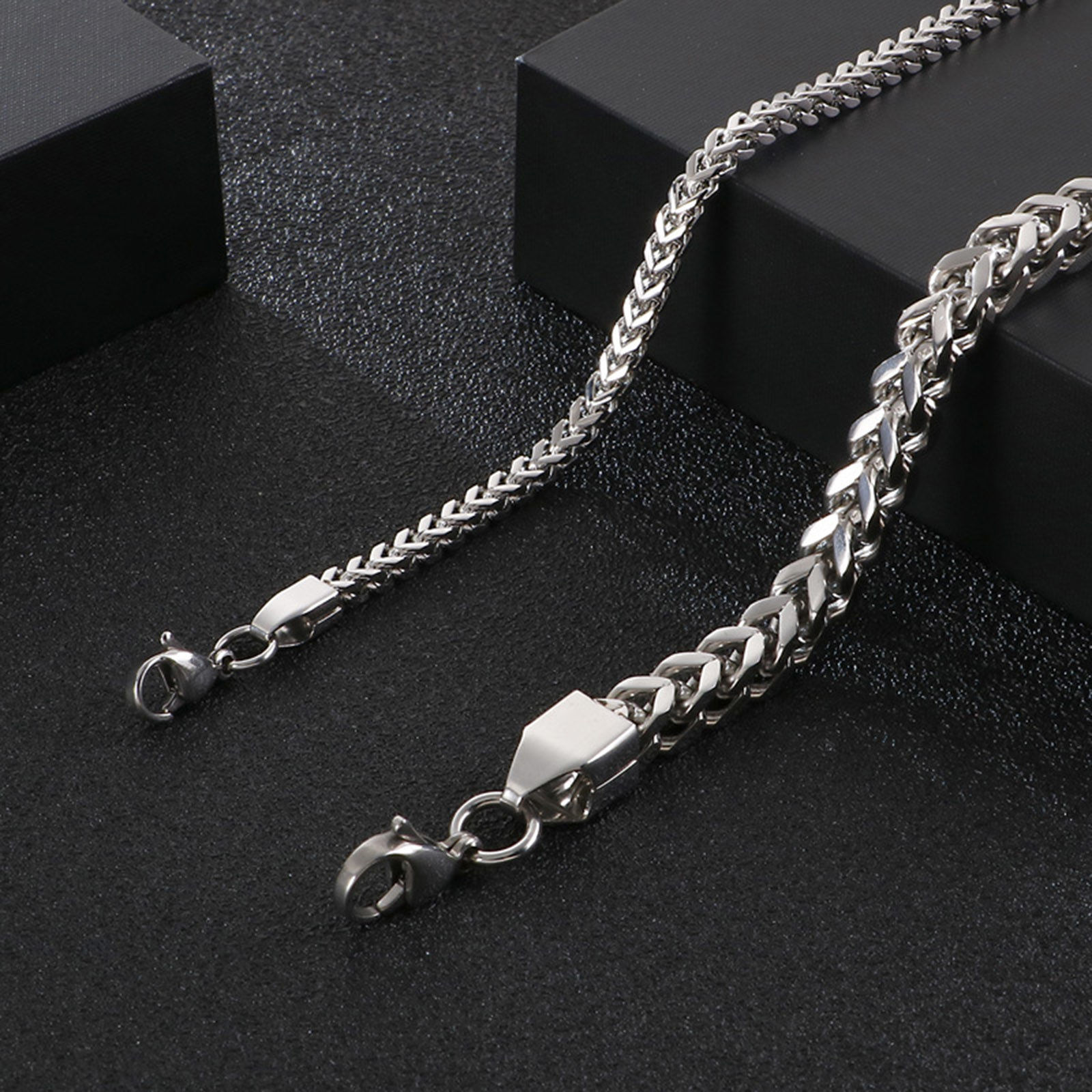Picture of 304 Stainless Steel Simple Foxtail Chain Bracelets Multicolor