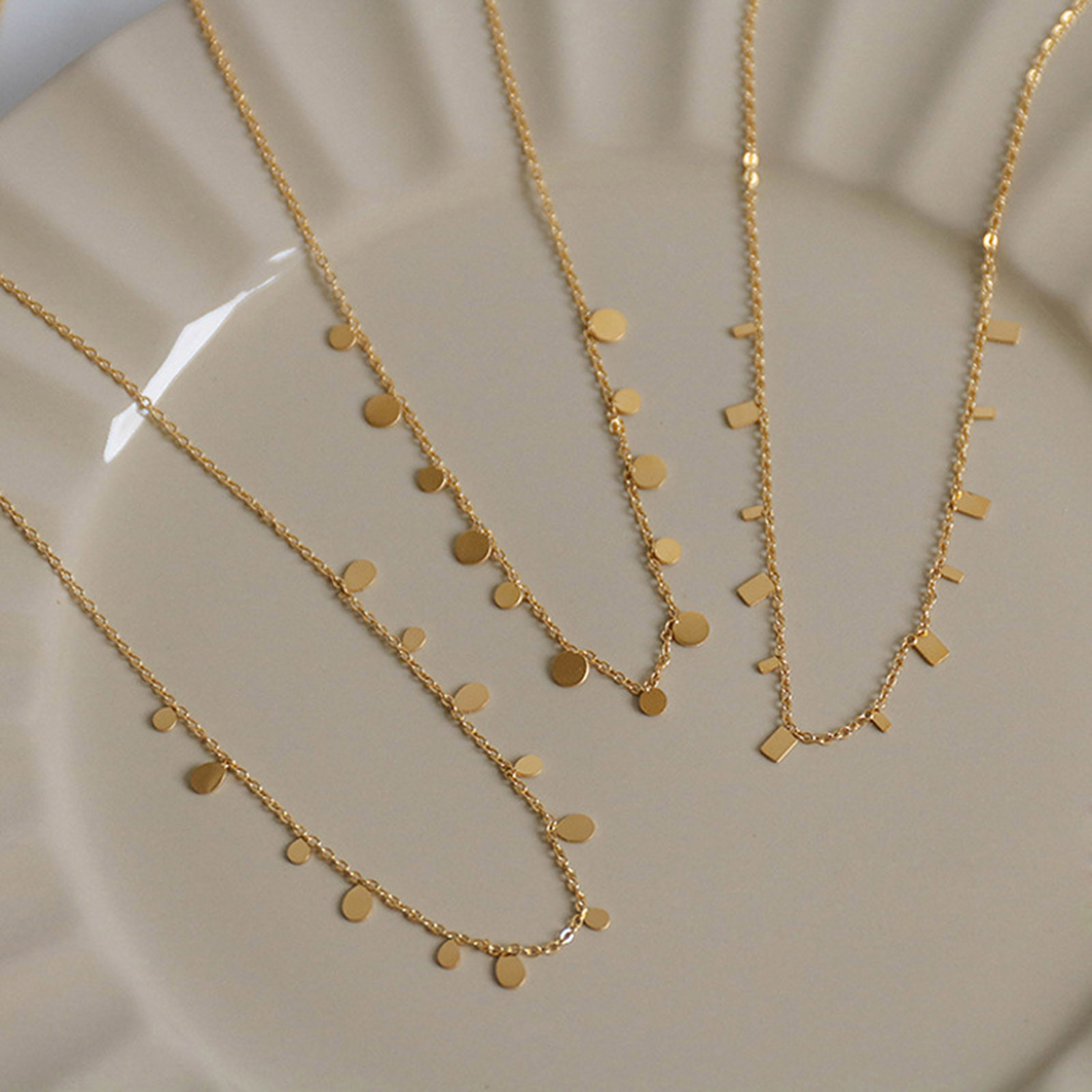 Picture of Eco-friendly Simple & Casual Stylish 14K Gold Plated 304 Stainless Steel Link Cable Chain Tassel Pendant Necklace For Women
