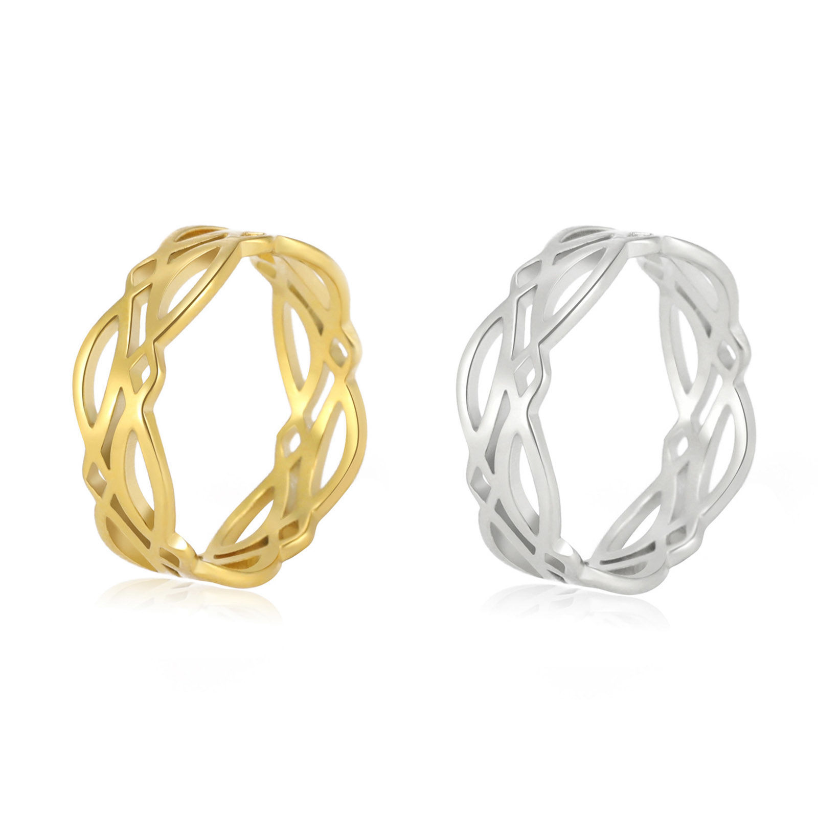 Picture of 304 Stainless Steel Geometry Series Rings Multicolor Round Geometric Hollow 19.8mm(US Size 10)