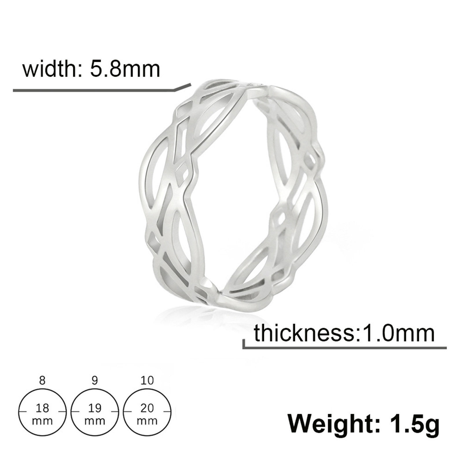 Picture of 304 Stainless Steel Geometry Series Rings Multicolor Round Geometric Hollow 19.8mm(US Size 10)