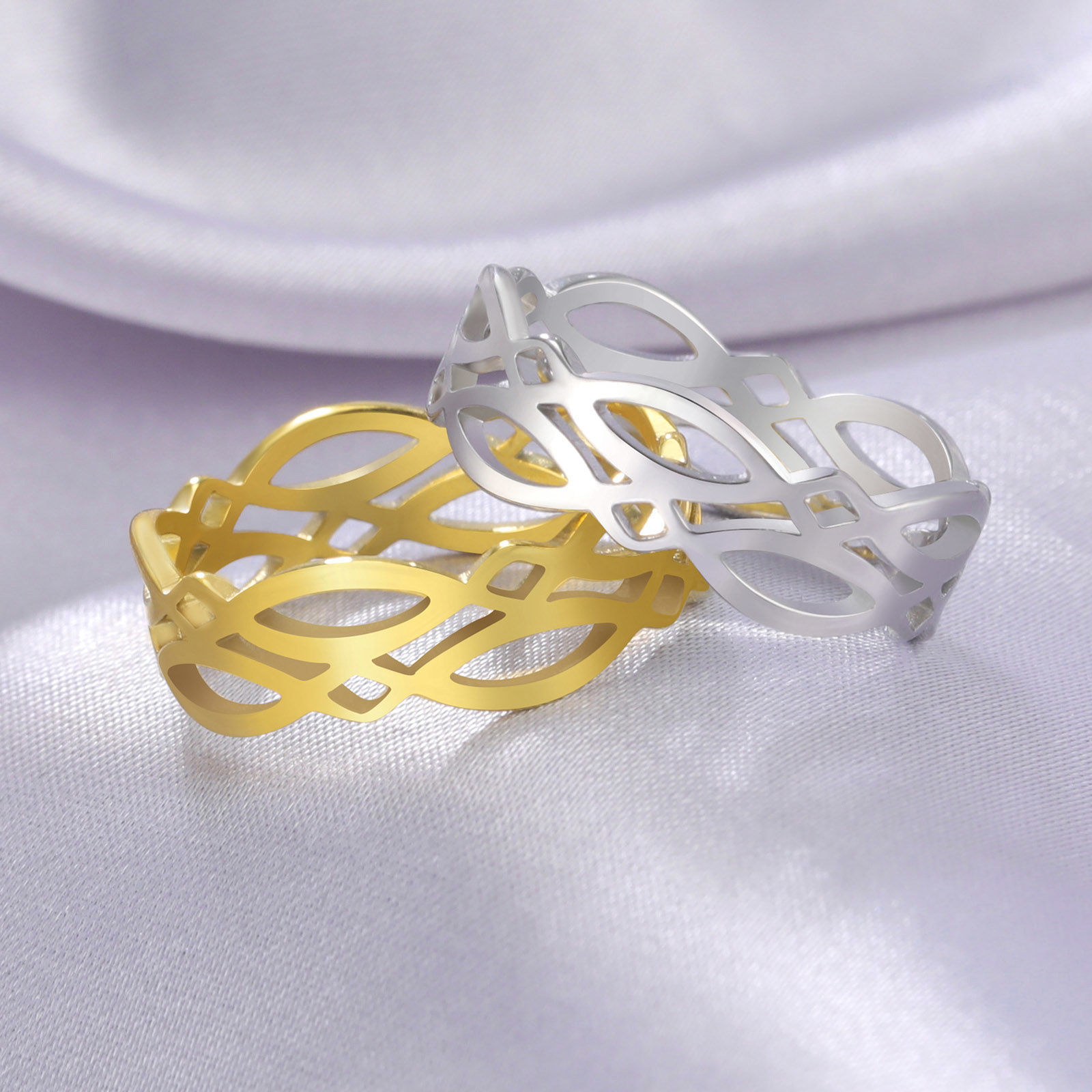Picture of 304 Stainless Steel Geometry Series Rings Multicolor Round Geometric Hollow 19.8mm(US Size 10)
