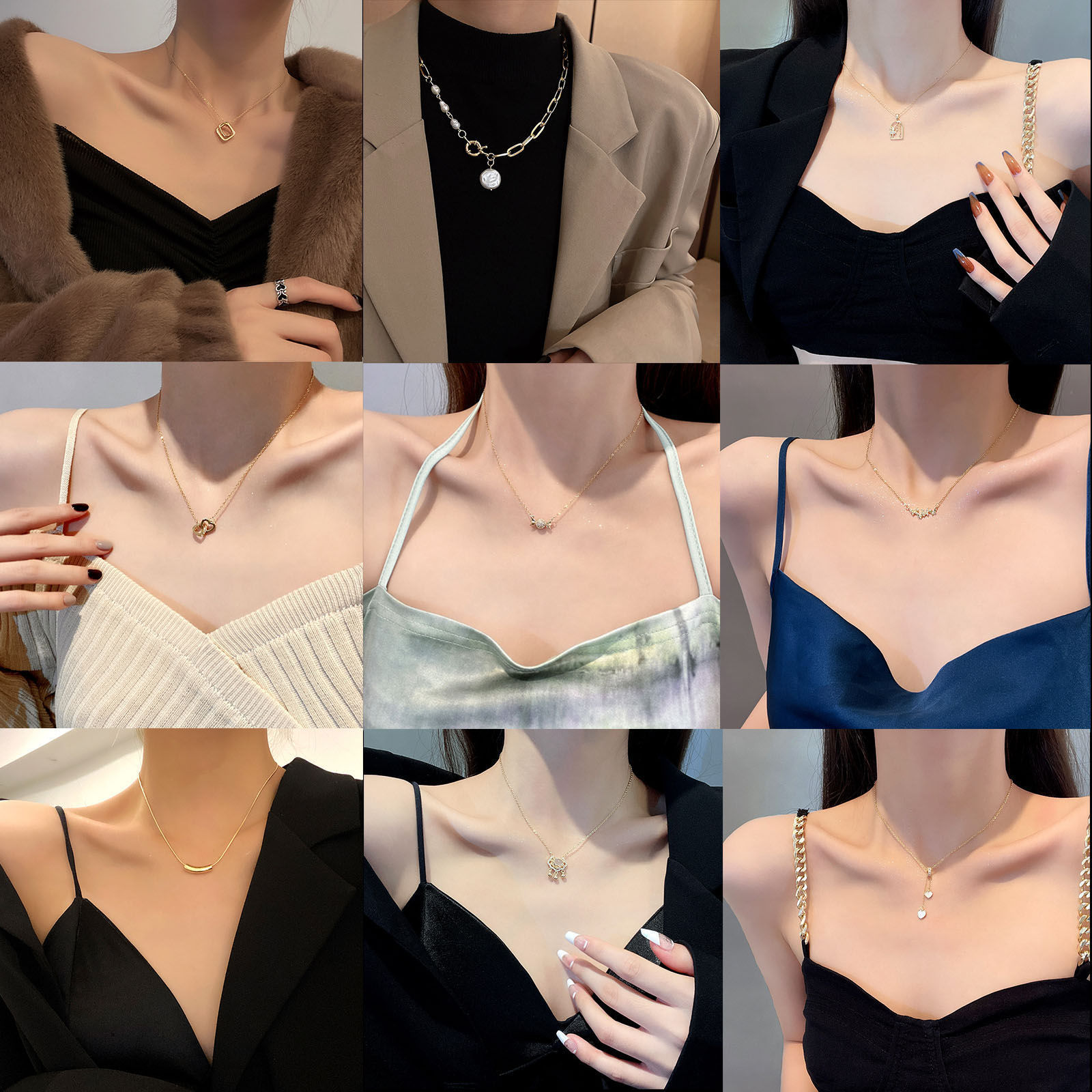 Imagen de 304 Acero Inoxidable Elegante Collares Chapado en Oro 1 Unidad