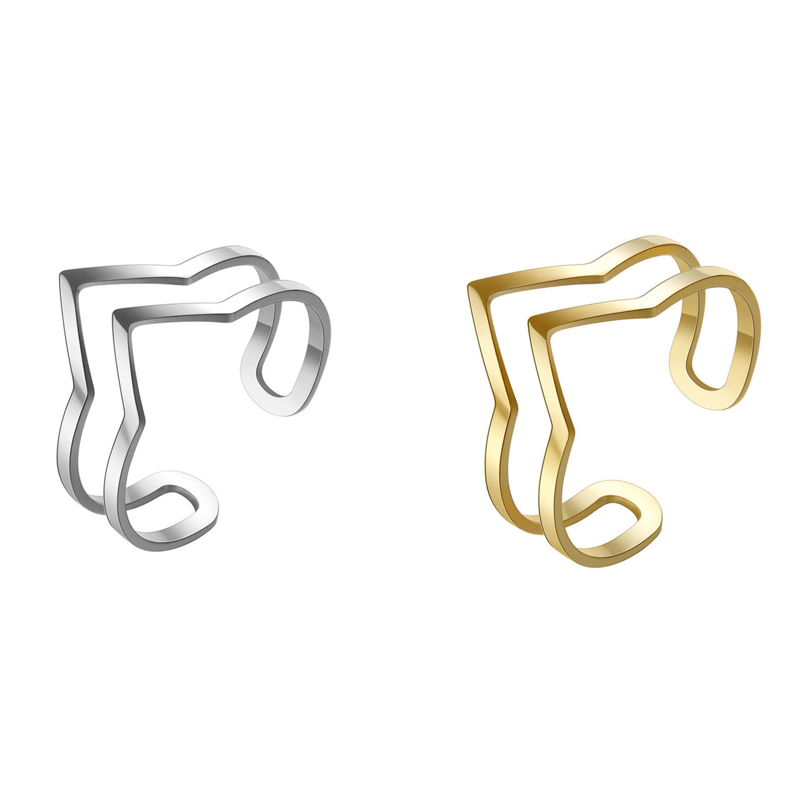 Picture of Titanium Steel Stylish Open Adjustable Rings Multicolor Arrowhead Hollow 17.3mm(US Size 7)