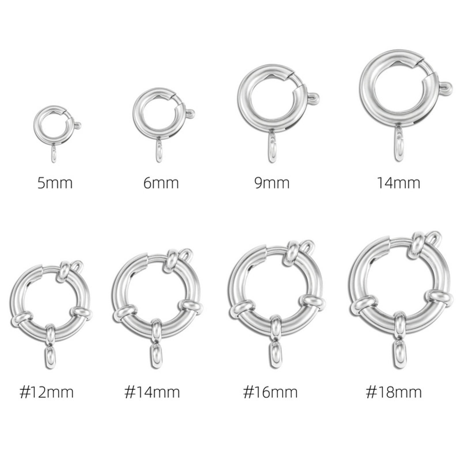 Image de Fermoirs à Ressort en 316 Acier Inoxydable Rond Multicolore 2 Pcs