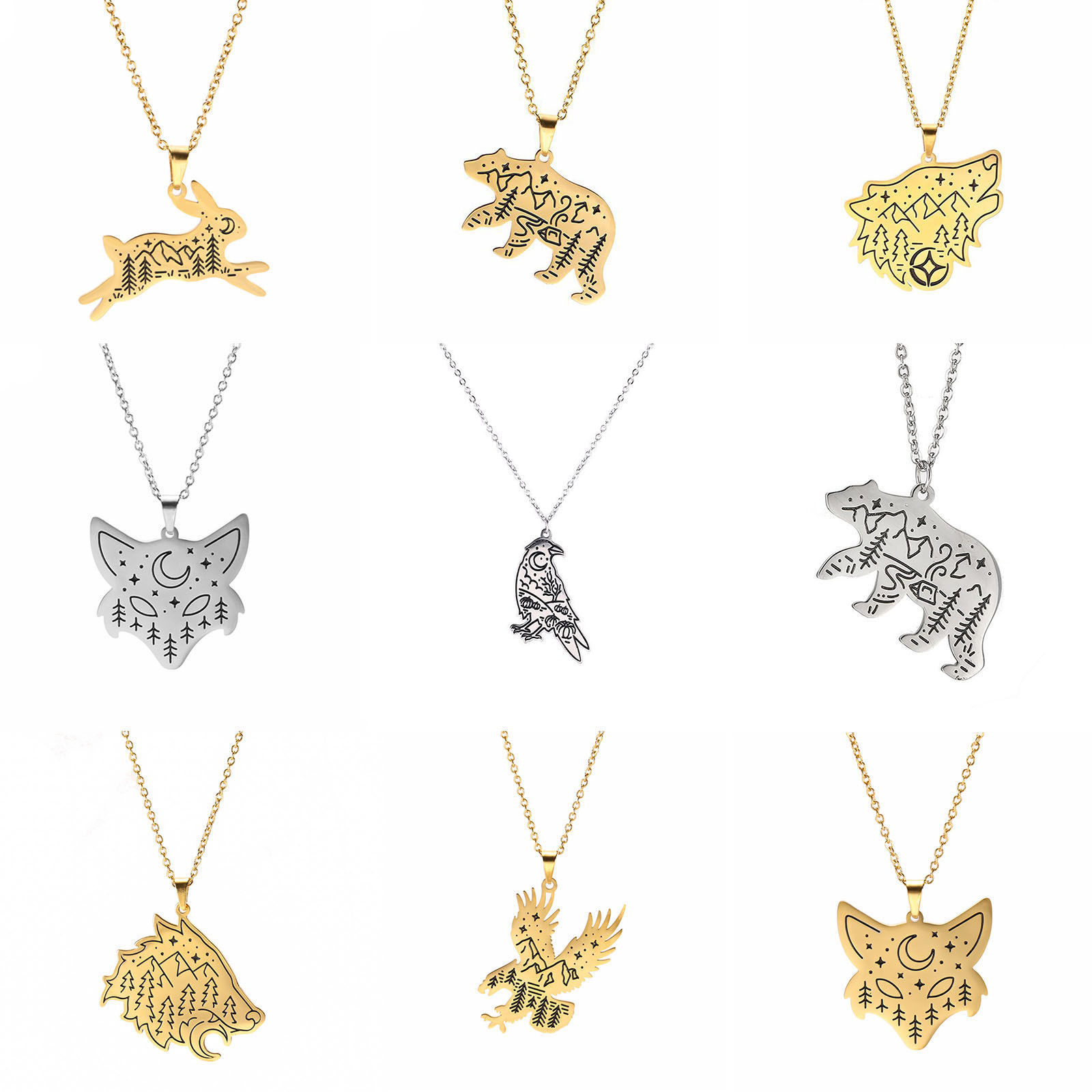 Picture of 304 Stainless Steel Stylish Link Cable Chain Necklace Multicolor Animal 52cm(20 4/8") long