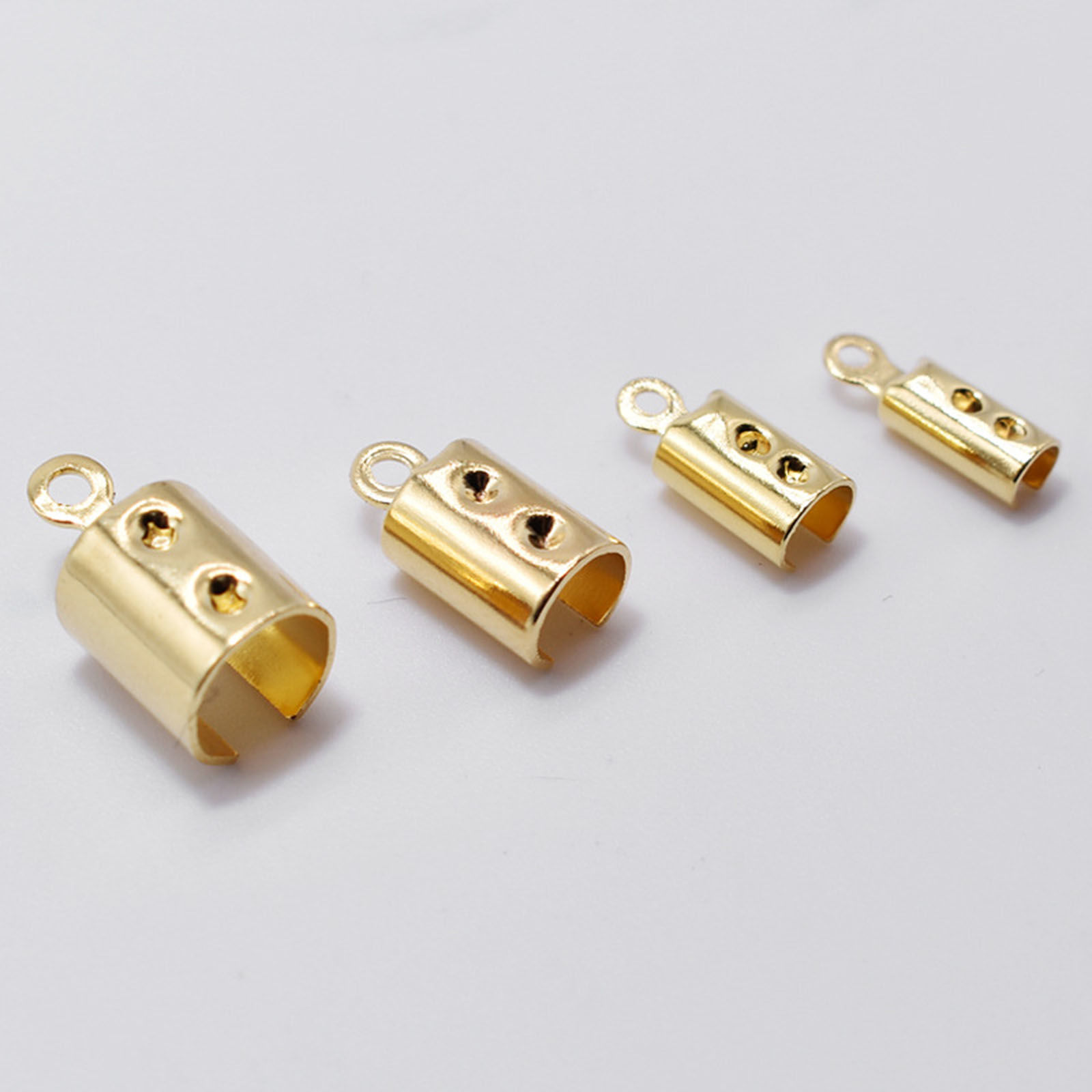 Picture of 304 Stainless Steel Cord End Caps Cylinder Gold Plated