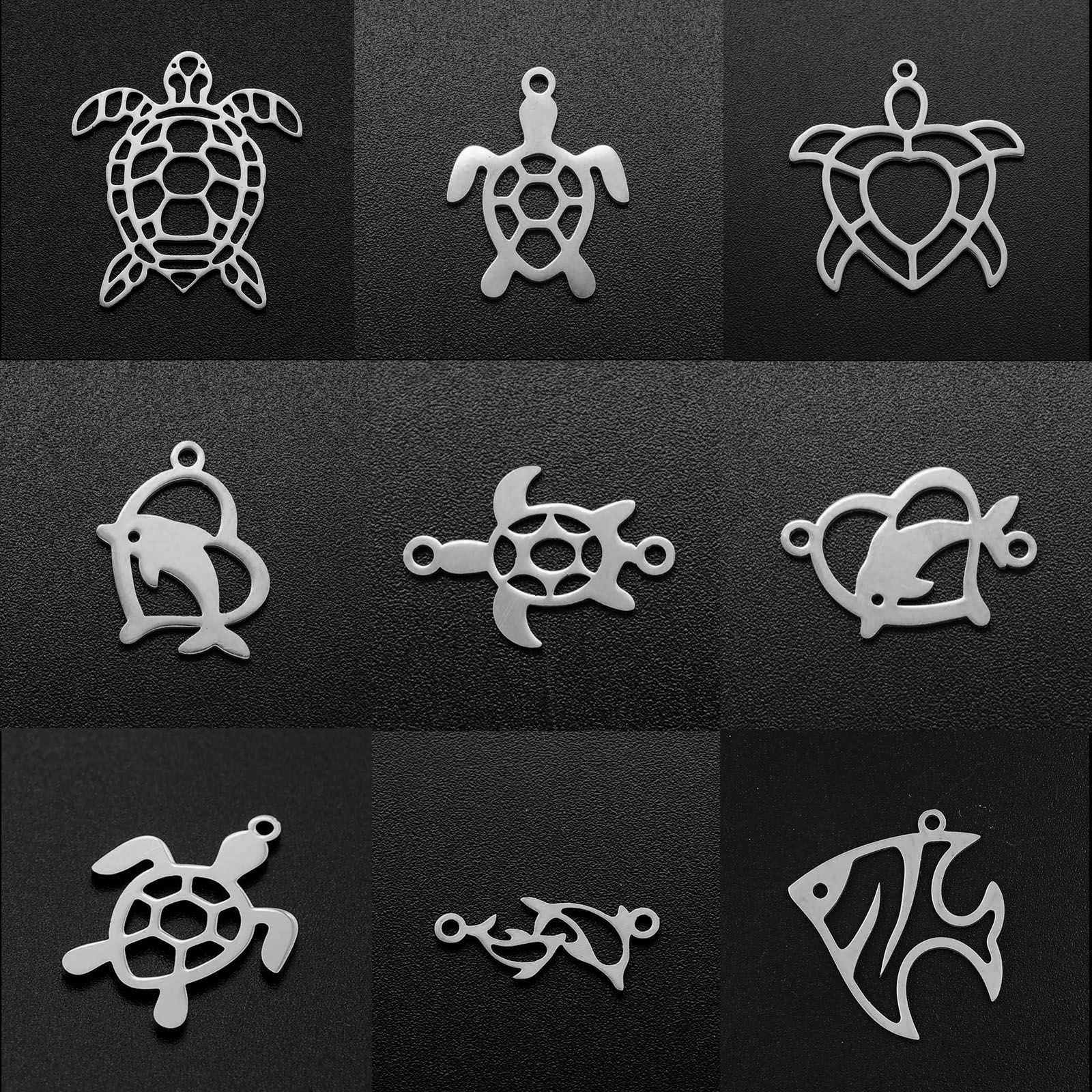 Picture of 201 Stainless Steel Ocean Jewelry Charms Multicolor Hollow