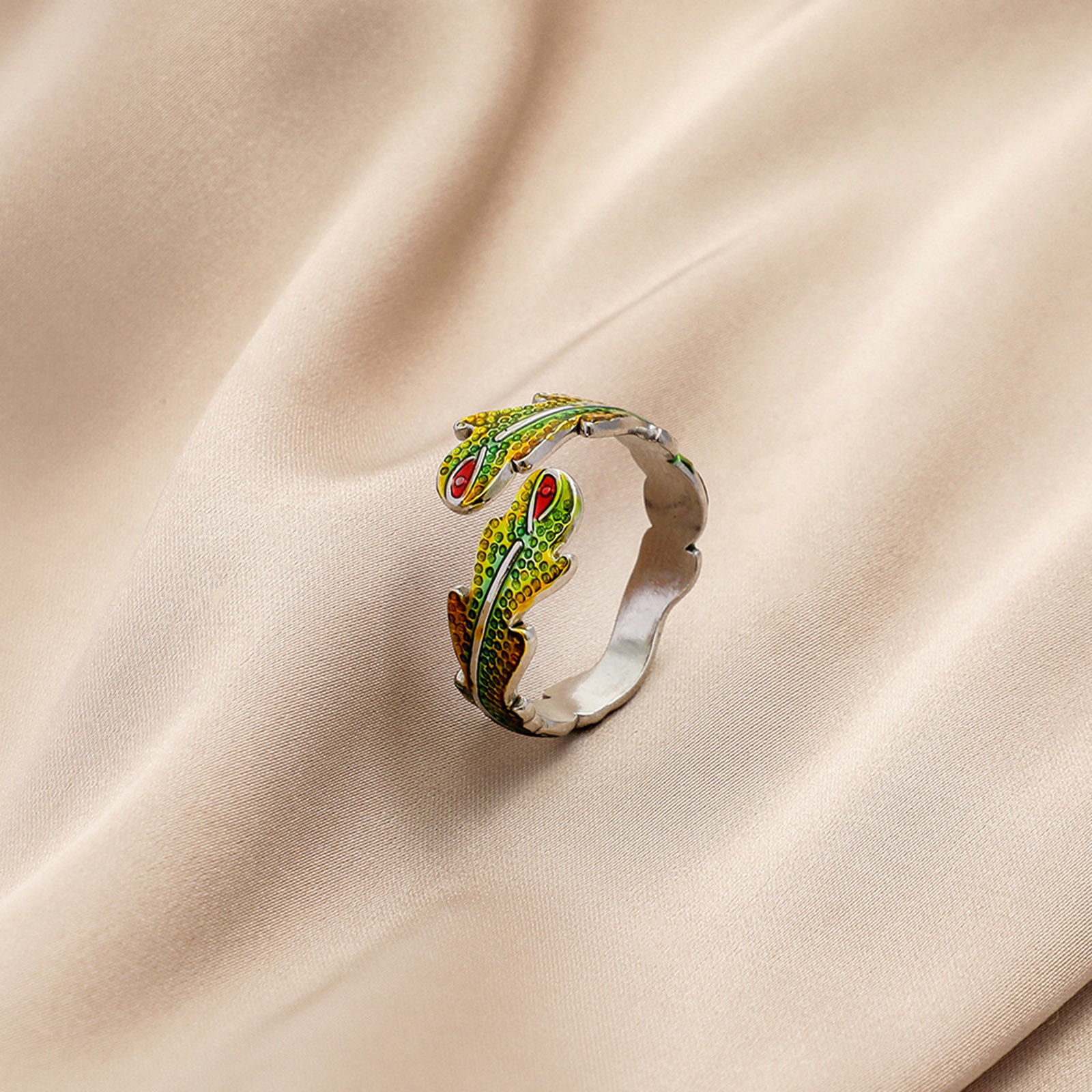 Picture of 304 Stainless Steel Stylish Open Rings Multicolor Enamel