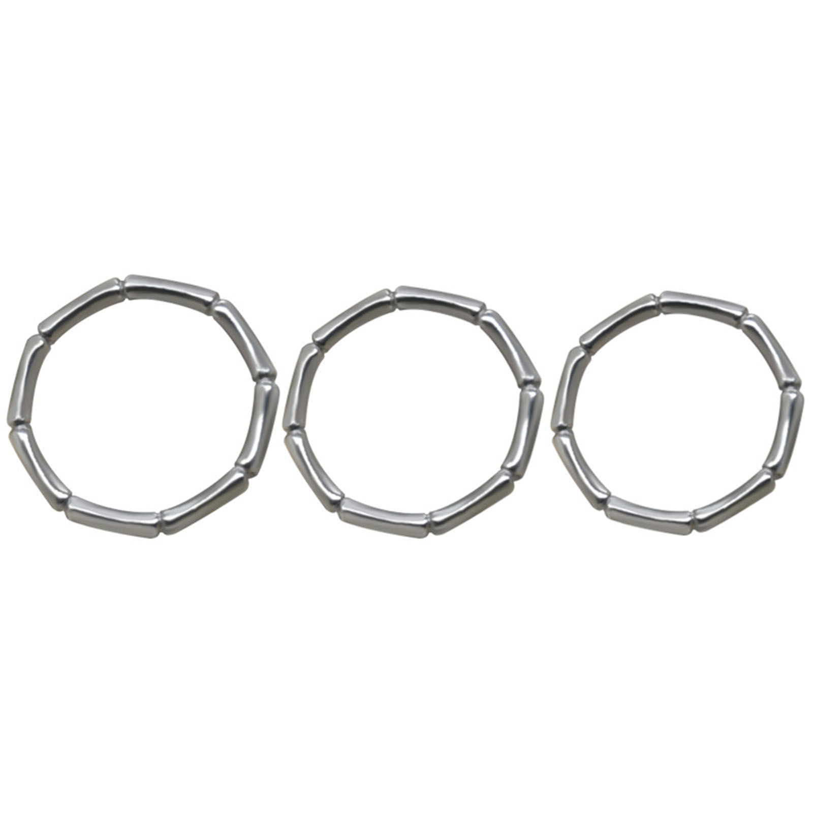 304ステンレス鋼 調整不能 リング 指輪 シルバートーン 竹形 1 個 の画像