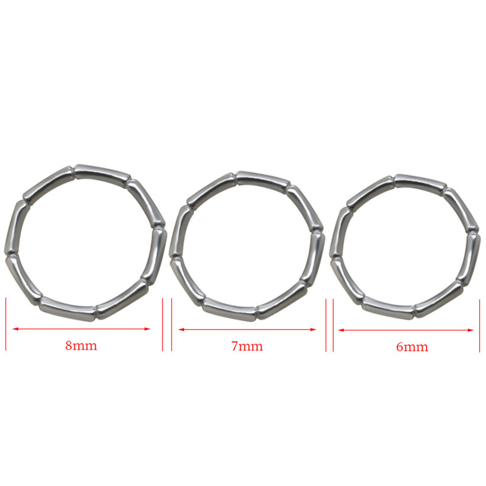 304ステンレス鋼 調整不能 リング 指輪 シルバートーン 竹形 1 個 の画像