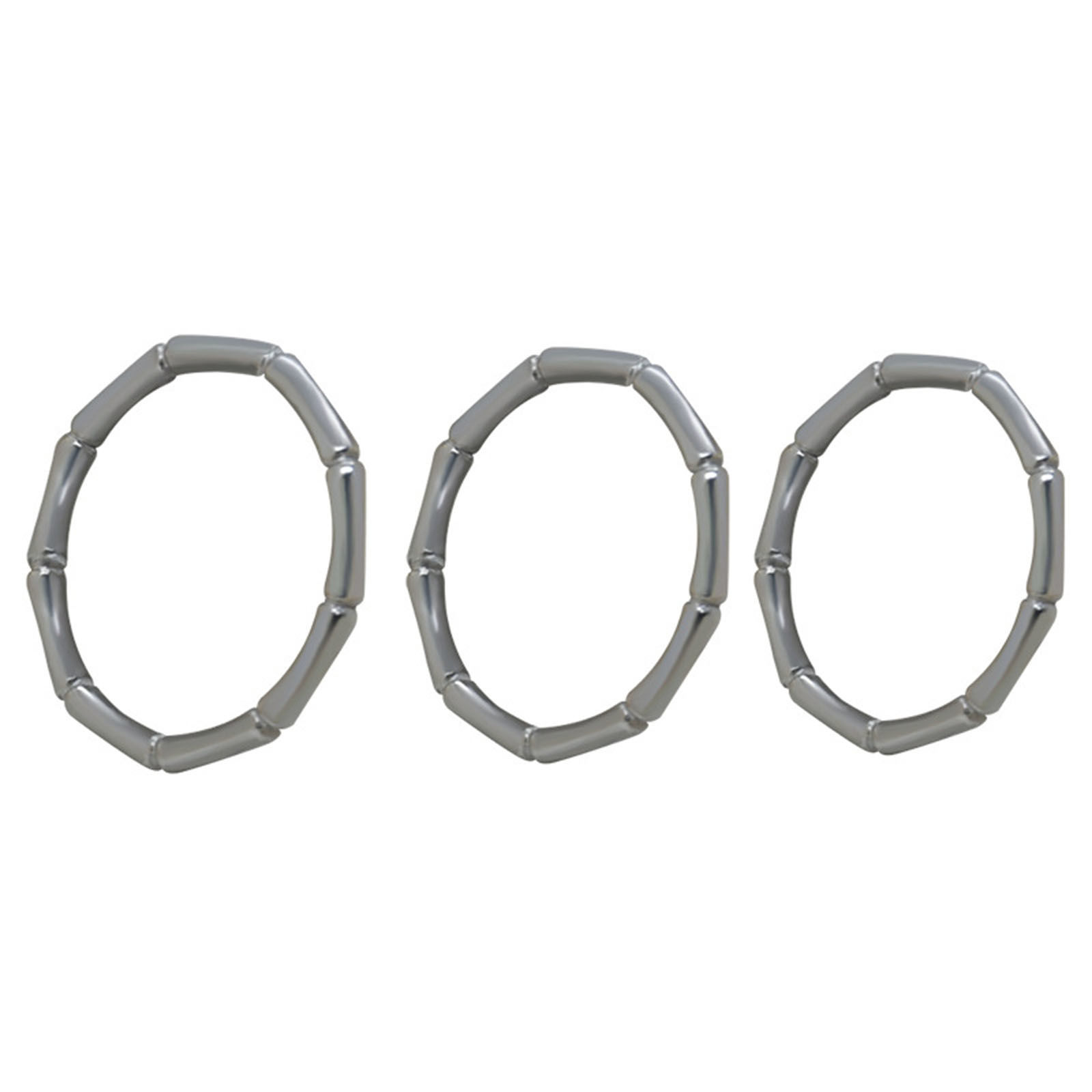 304ステンレス鋼 調整不能 リング 指輪 シルバートーン 竹形 1 個 の画像