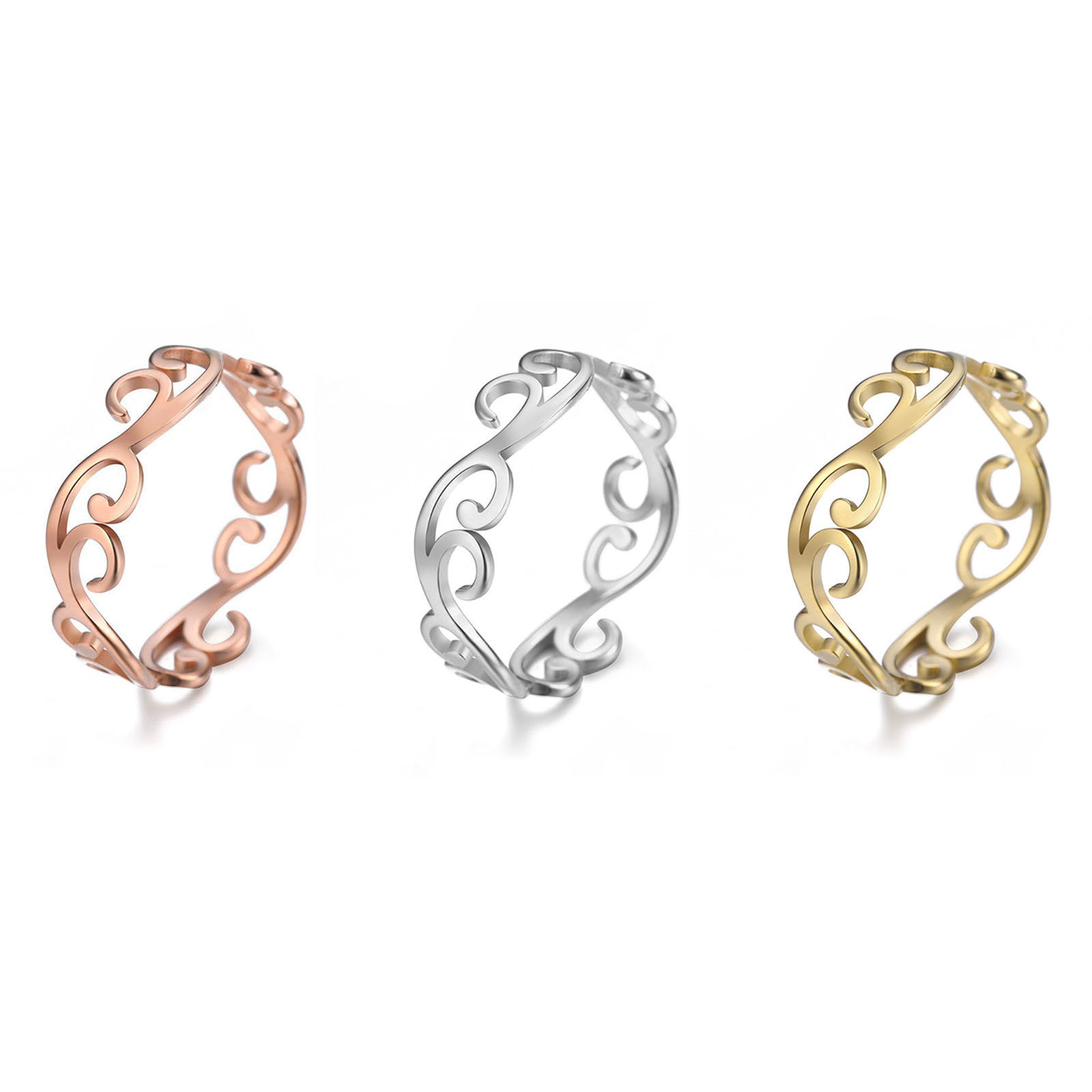 Bild von 304 Edelstahl Uneinstellbar Ring Bunt Rebe Hohl 1 Stück