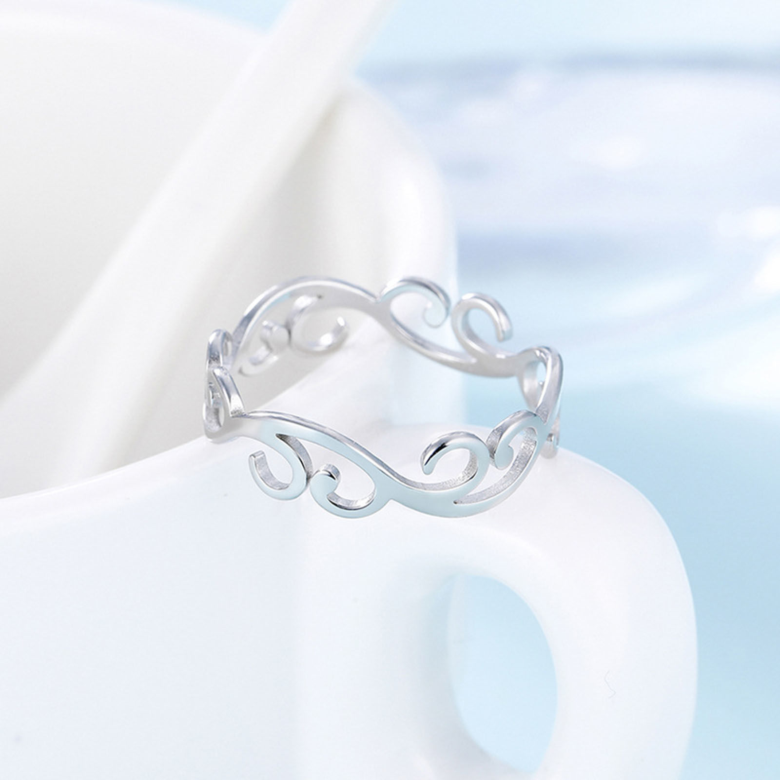 Bild von 304 Edelstahl Uneinstellbar Ring Bunt Rebe Hohl 1 Stück