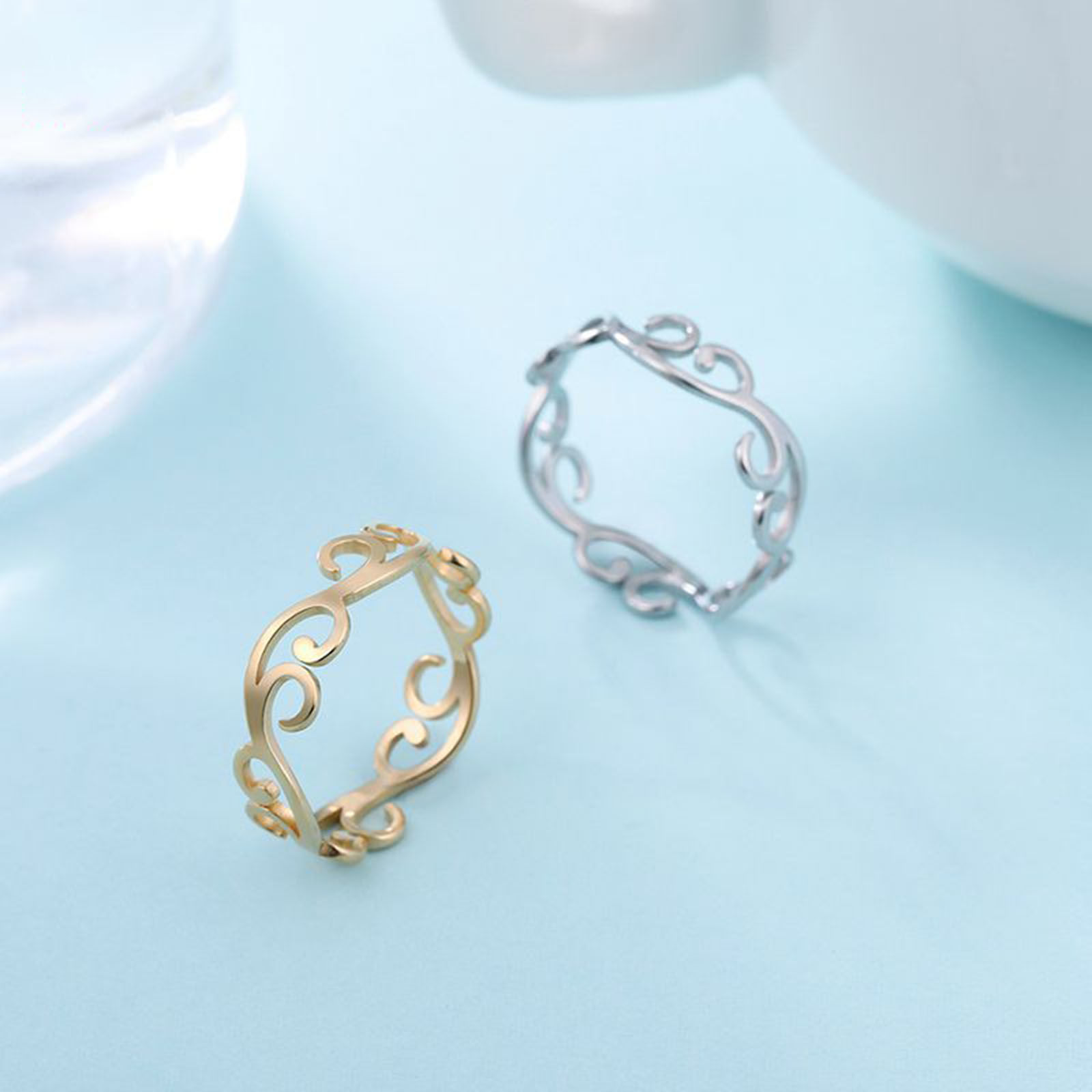 Bild von 304 Edelstahl Uneinstellbar Ring Bunt Rebe Hohl 1 Stück