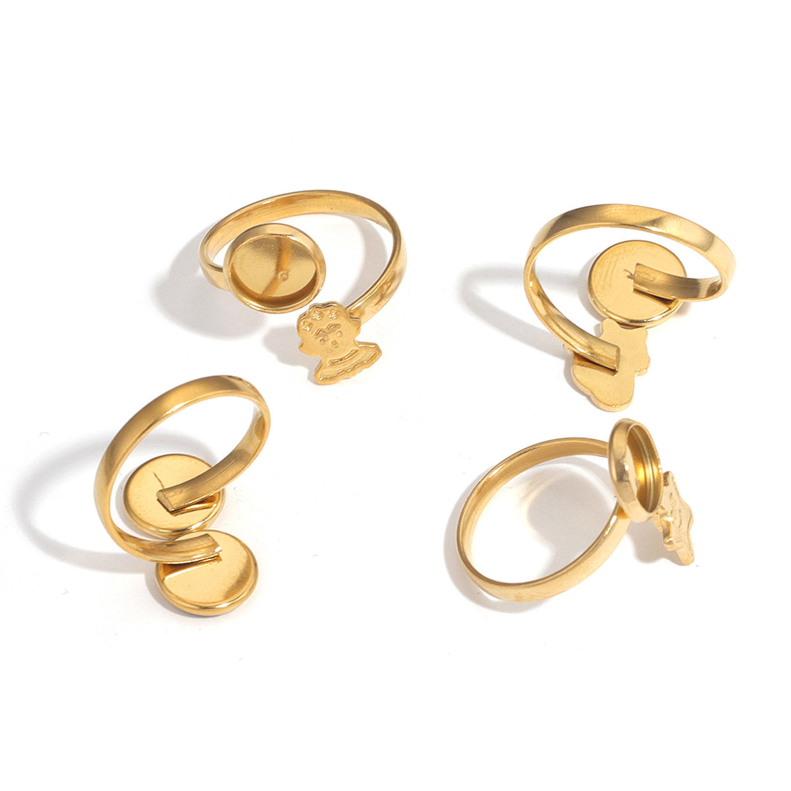 Picture of 304 Stainless Steel Open Adjustable Rings Multicolor (Fits 8mm Dia.) 18mm(US Size 7.75)