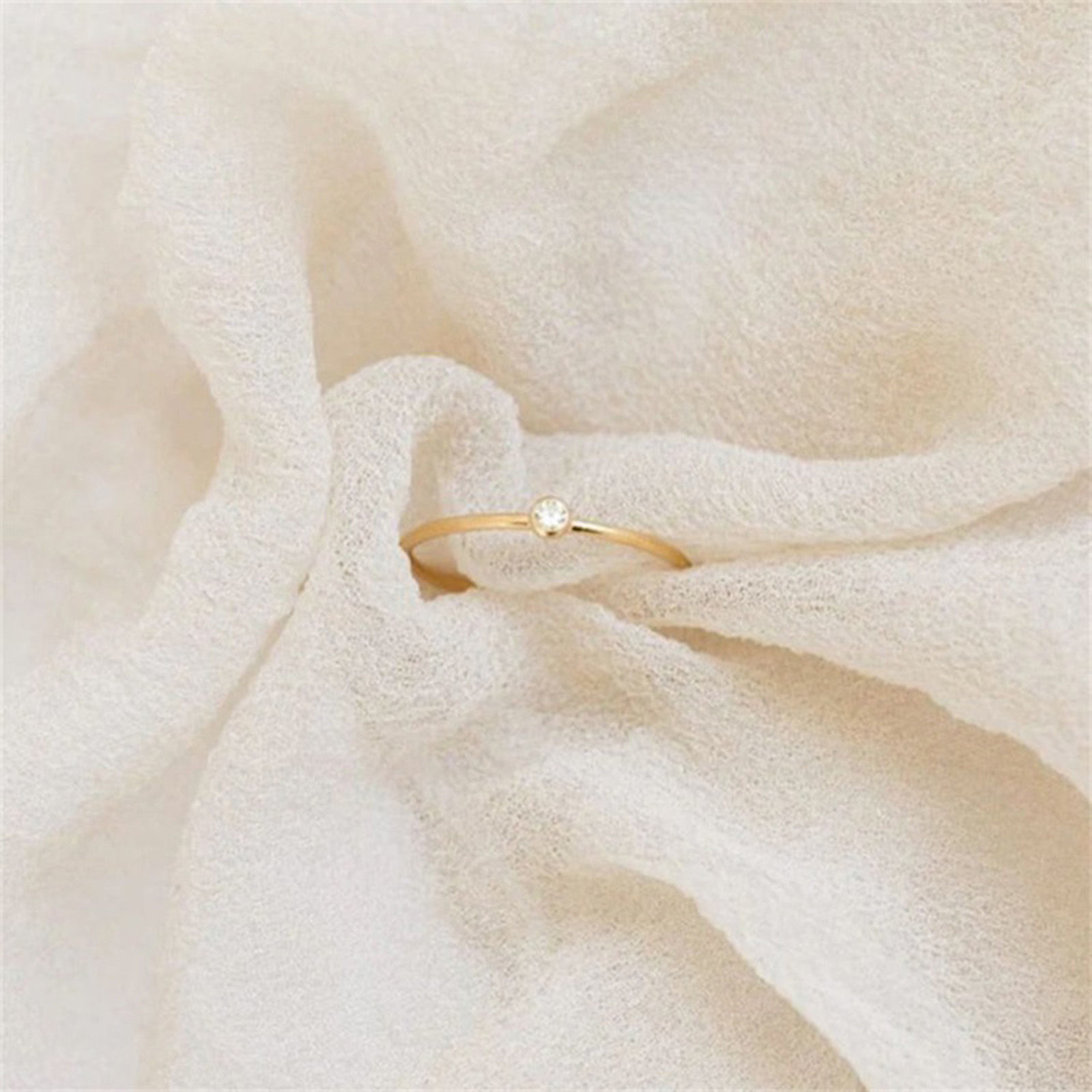 Изображение 316 Нержавеющая сталь Нерегулируемый Кольца 14k позолоченный Круглые Разноцветный Горный Хрусталь 1 ШТ