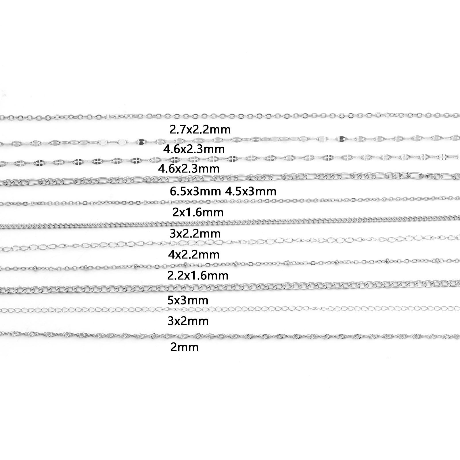 Picture of 304 Stainless Steel Link Chain Silver Tone 1 Roll