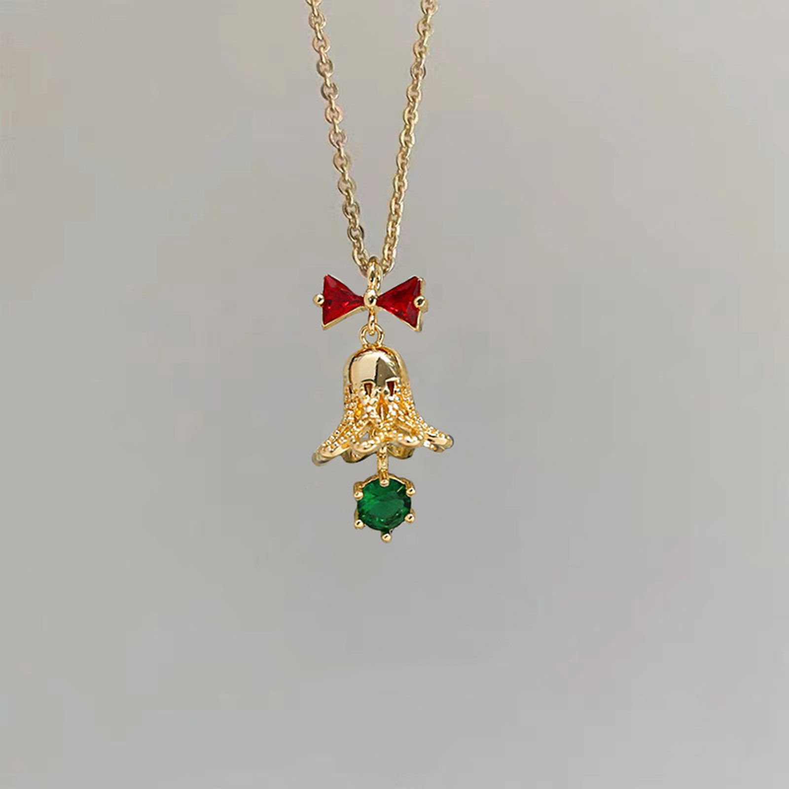 Bild von Messing Micro Pave Charms Vergoldet Weihnachten Weihnachtsbaum Schelle 2 Stück