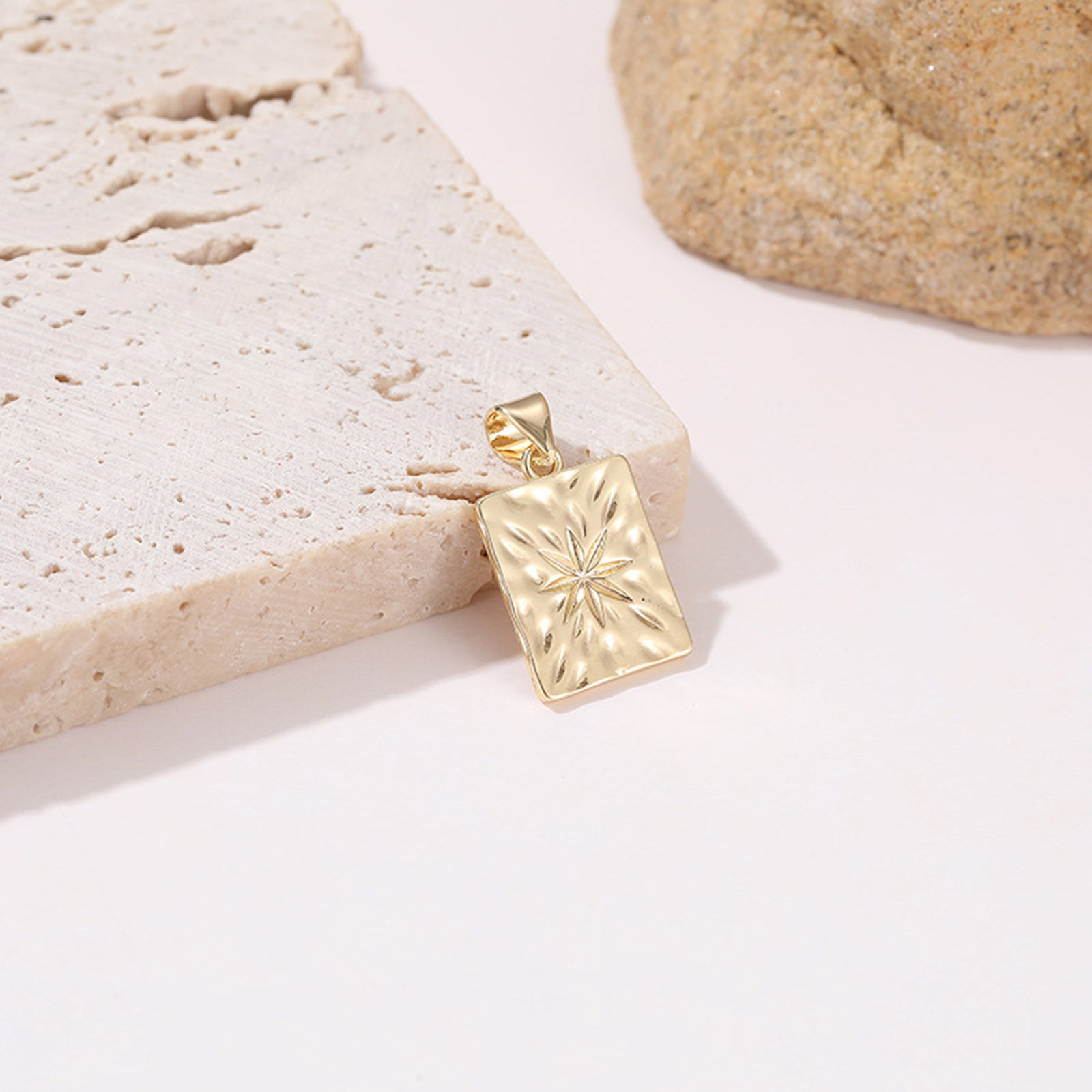 Picture of Brass Galaxy Charms Real Gold Plated Clear Cubic Zirconia