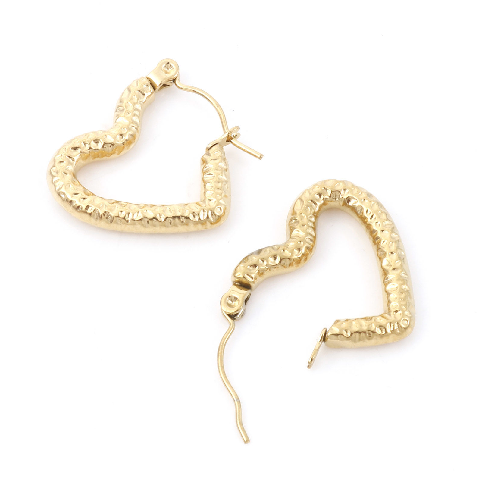 Picture of 316 Stainless Steel Stylish Hoop Earrings Multicolor Heart 20mm x 19mm