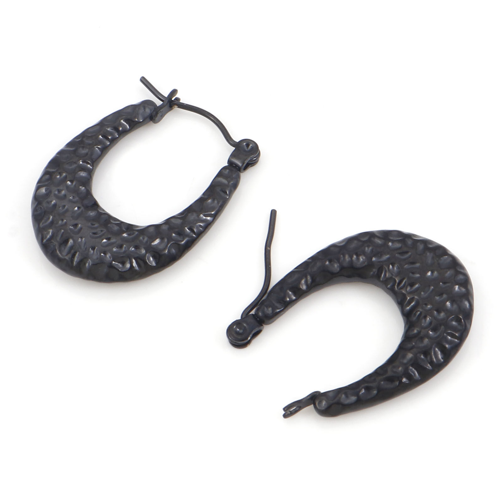 Bild von 316 Edelstahl Ohrreifen U-Form Prägung 24.5mm x 18mm, Drahtstärke: (21 gauge), 1 Paar