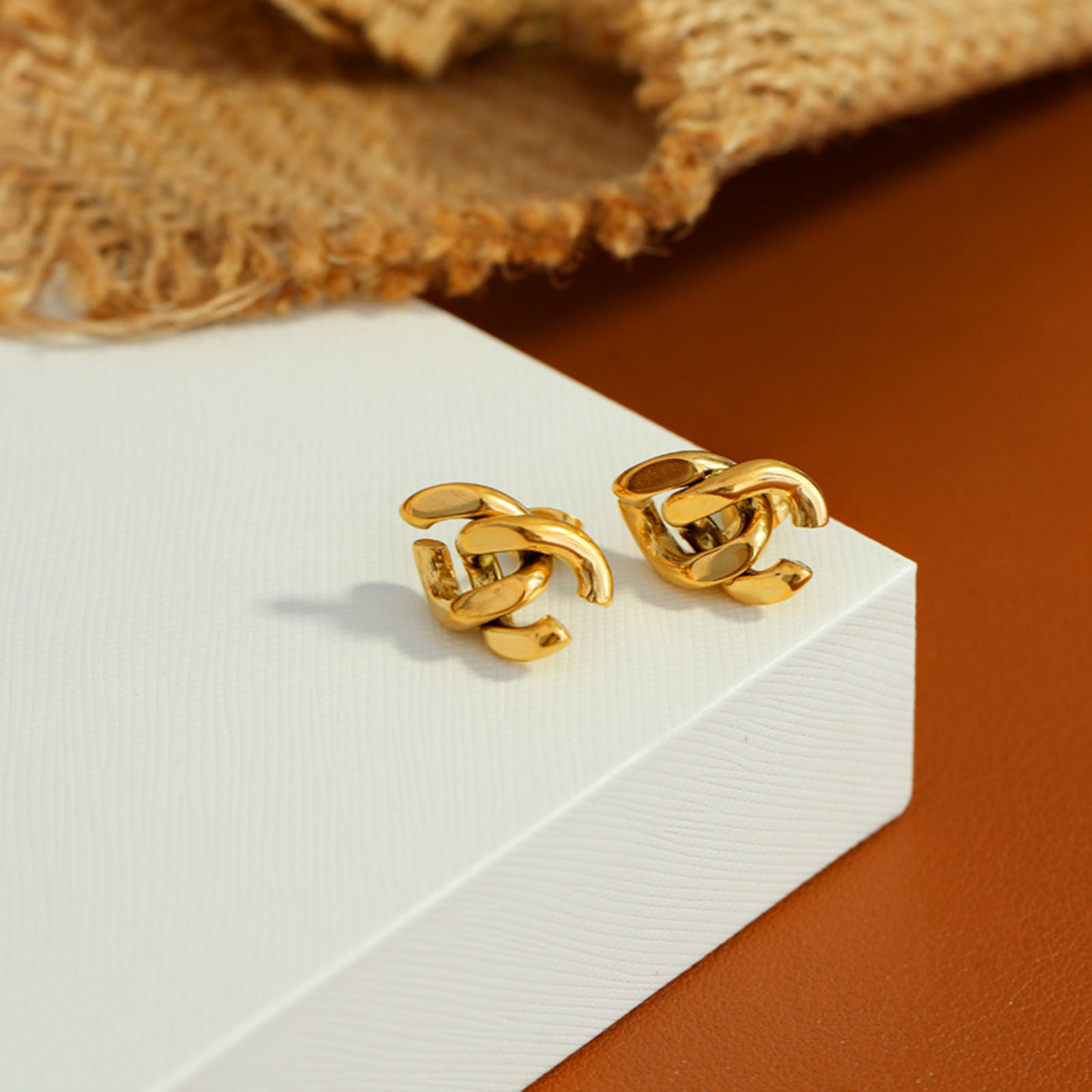 Immagine di Ecologico Semplice & Casual Elegante 18K Vero Oro Placcato 304 Acciaio Inossidabile Orecchini a Perno Per Donne 1 Paio